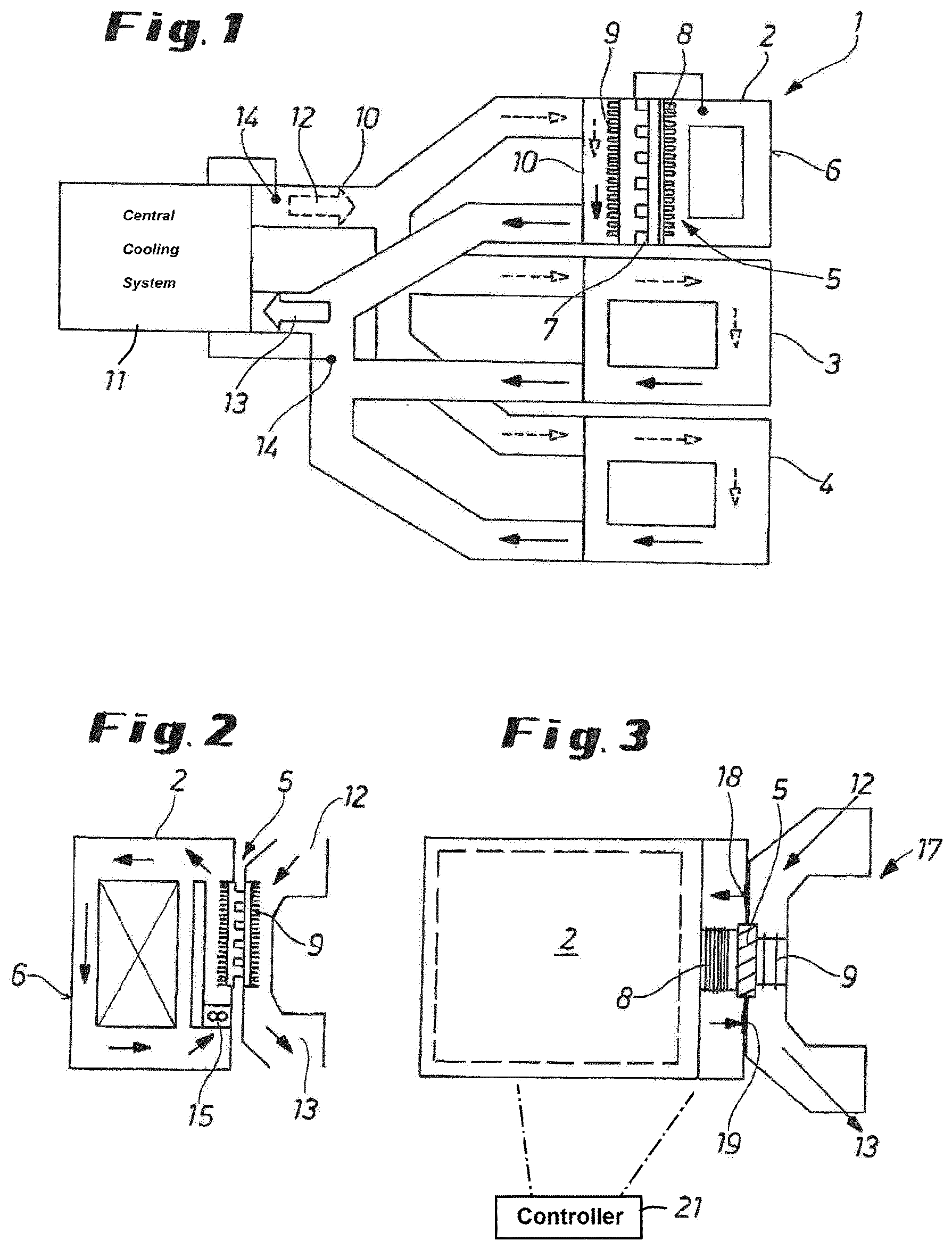 Patent US12103689 — Aircraft-galley module with open/closed-loop cooling/heating — Figure 1
