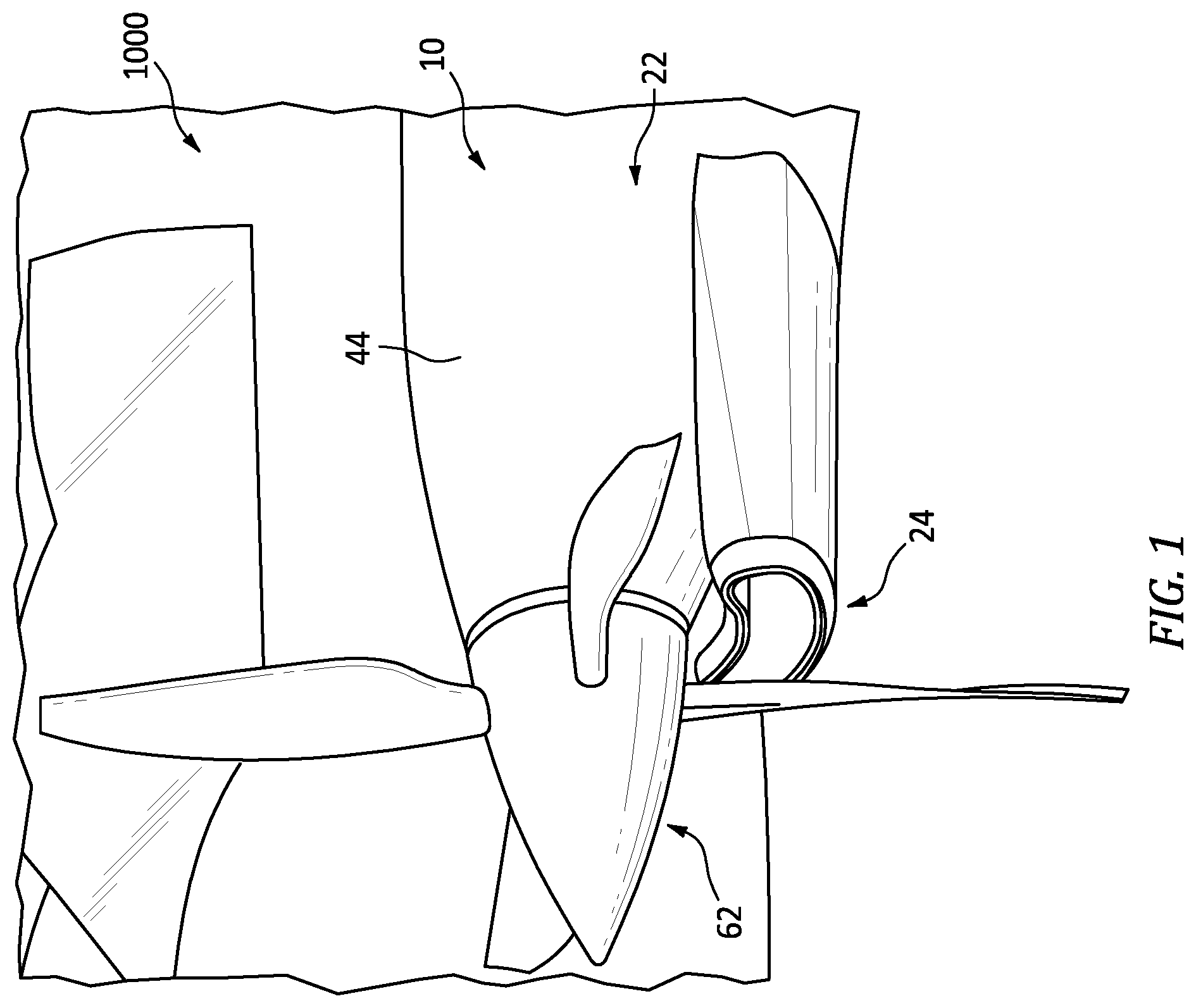 Patent US12103695 — Exhaust nozzle assembly for an aircraft propulsion system — Figure 1