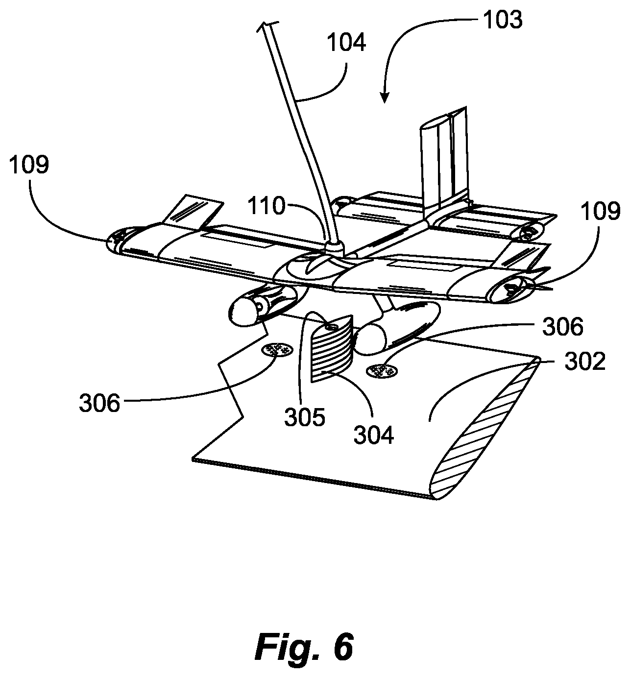 Patent US12103701 Figure 8 – Aircraft winch cable stabilizer