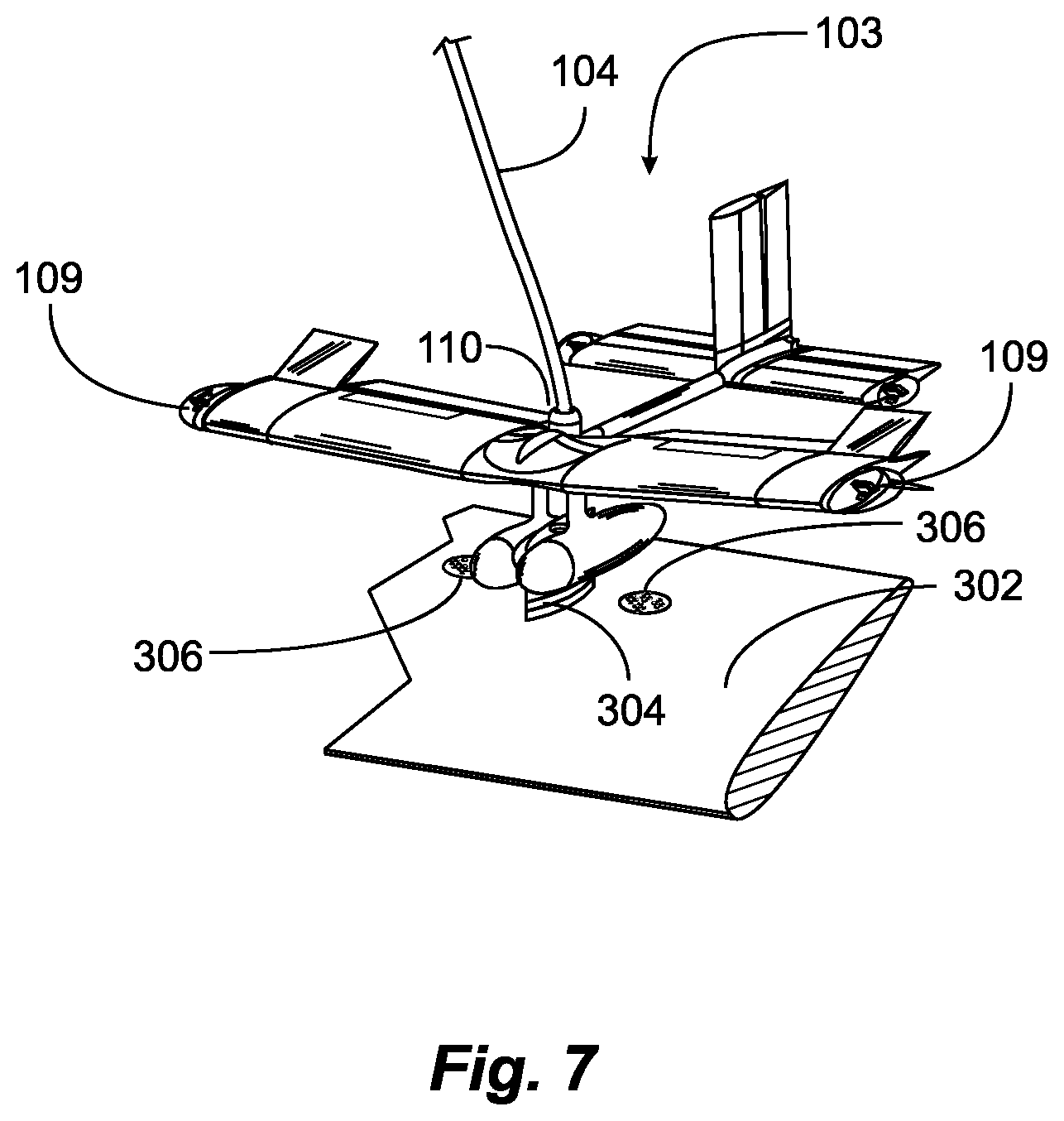 Patent US12103701 Figure 9 – Aircraft winch cable stabilizer