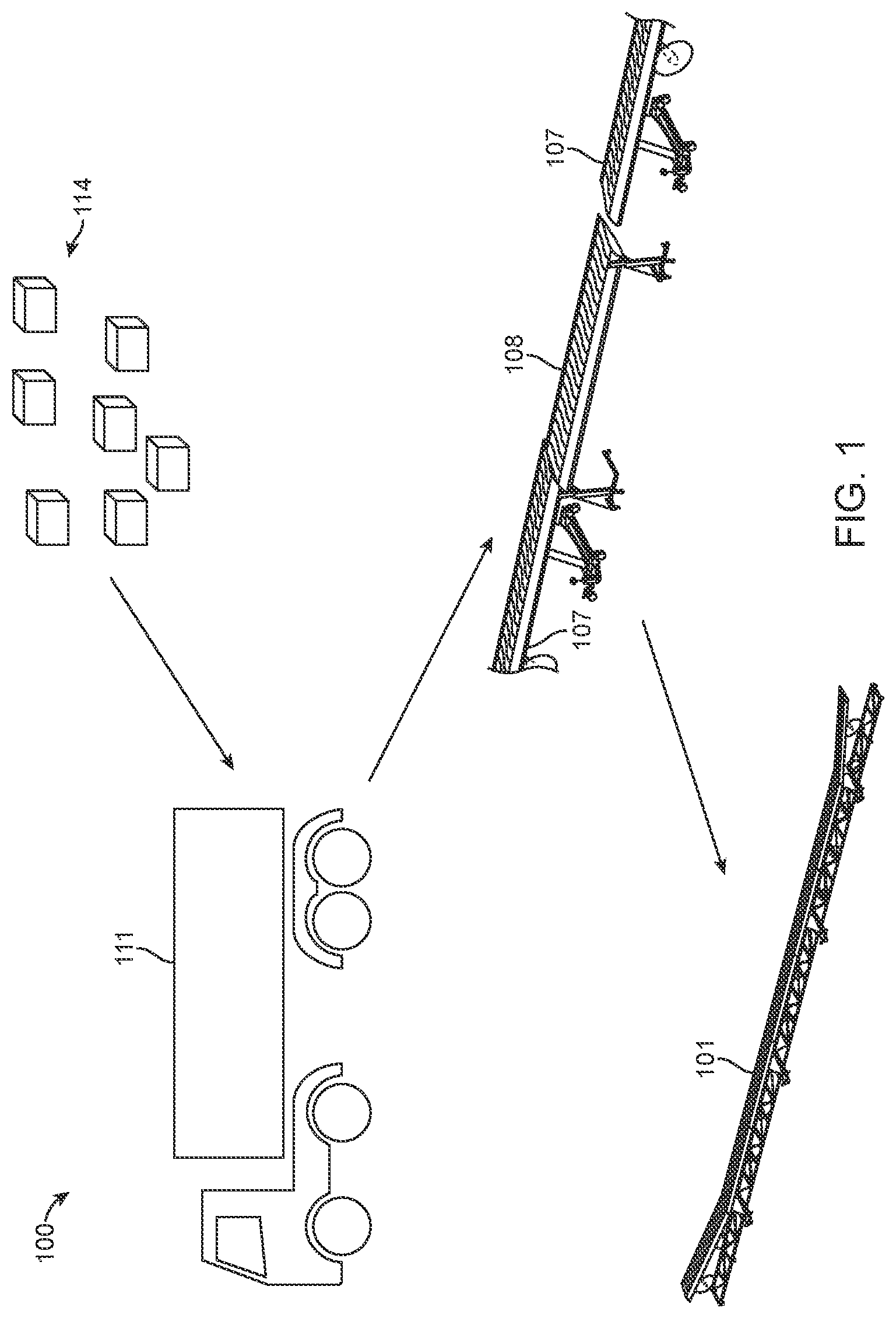 Patent US12103707 Figure 1 – Ground support equipment for a high altitude long endurance aircraft