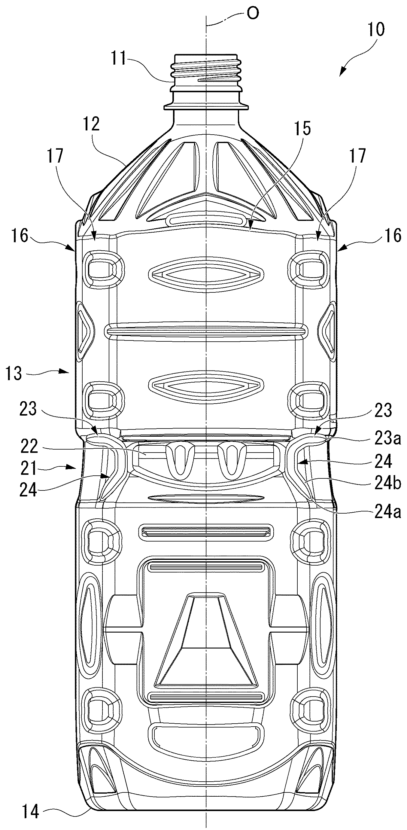 Patent US12103728 — Square bottle — Figure 1