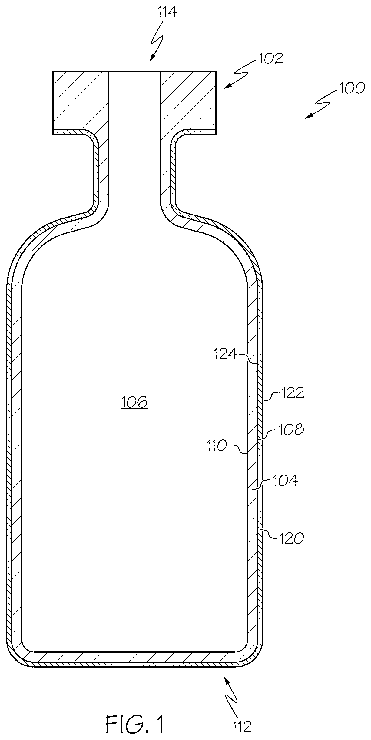 Patent US12103734 — Glass articles with mixed polymer and metal oxide coatings — Figure 1