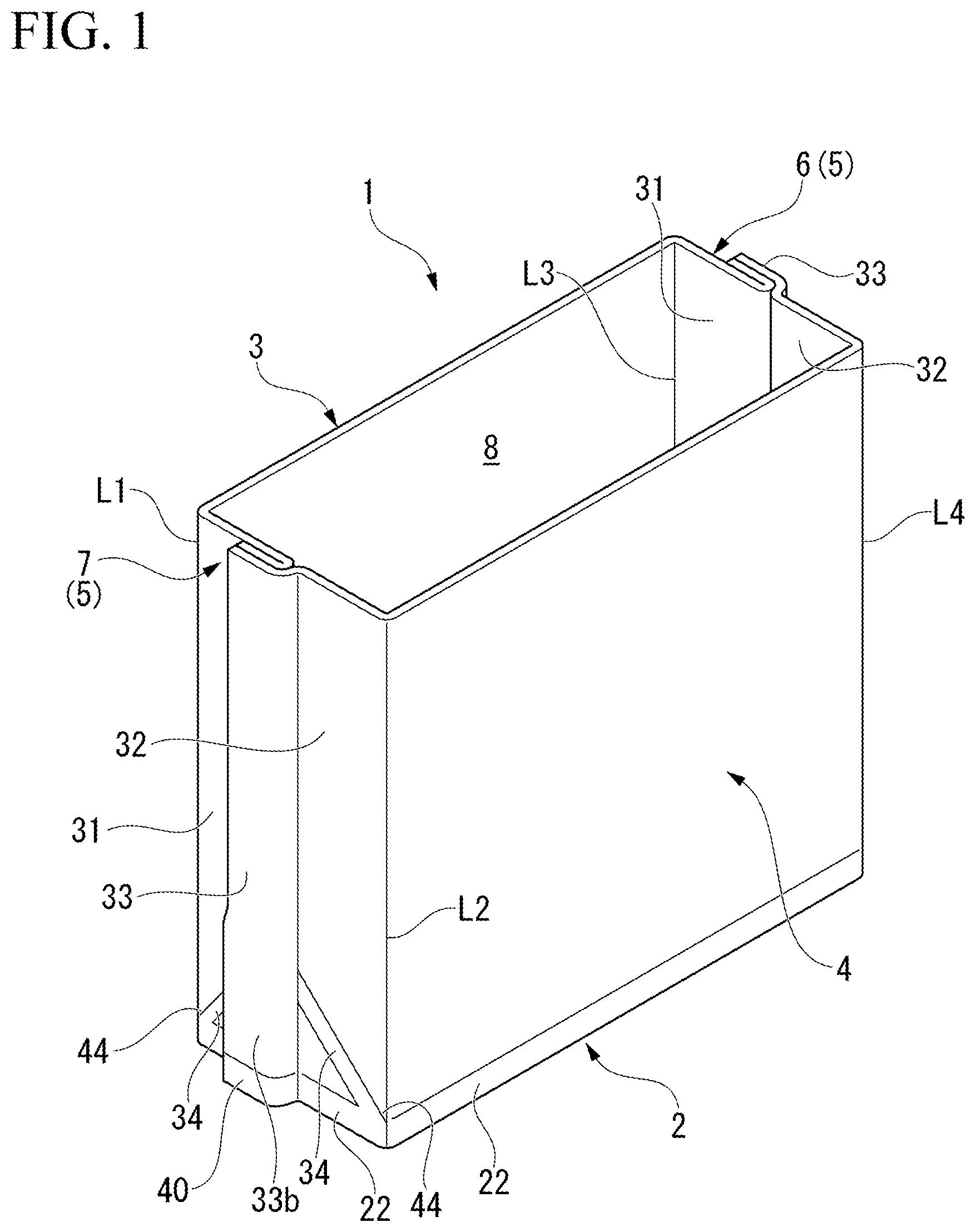 Patent US12103737 — Rectangular-bottomed packaging bag, and method for manufacturing rectangular-bottomed packaging bag — Figure 1
