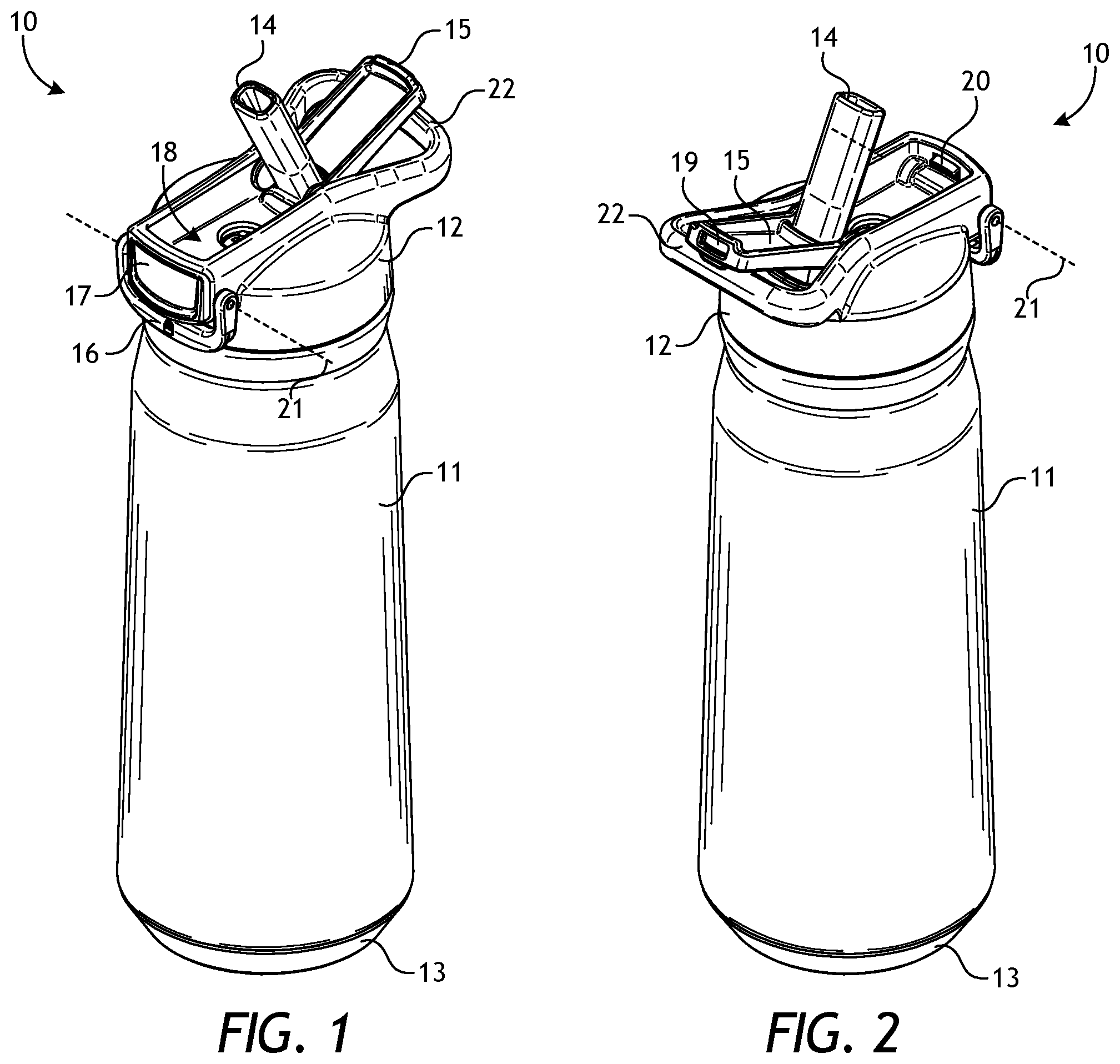 Patent US12103740 Figure 1 – Drinking vessel with hygienic straw