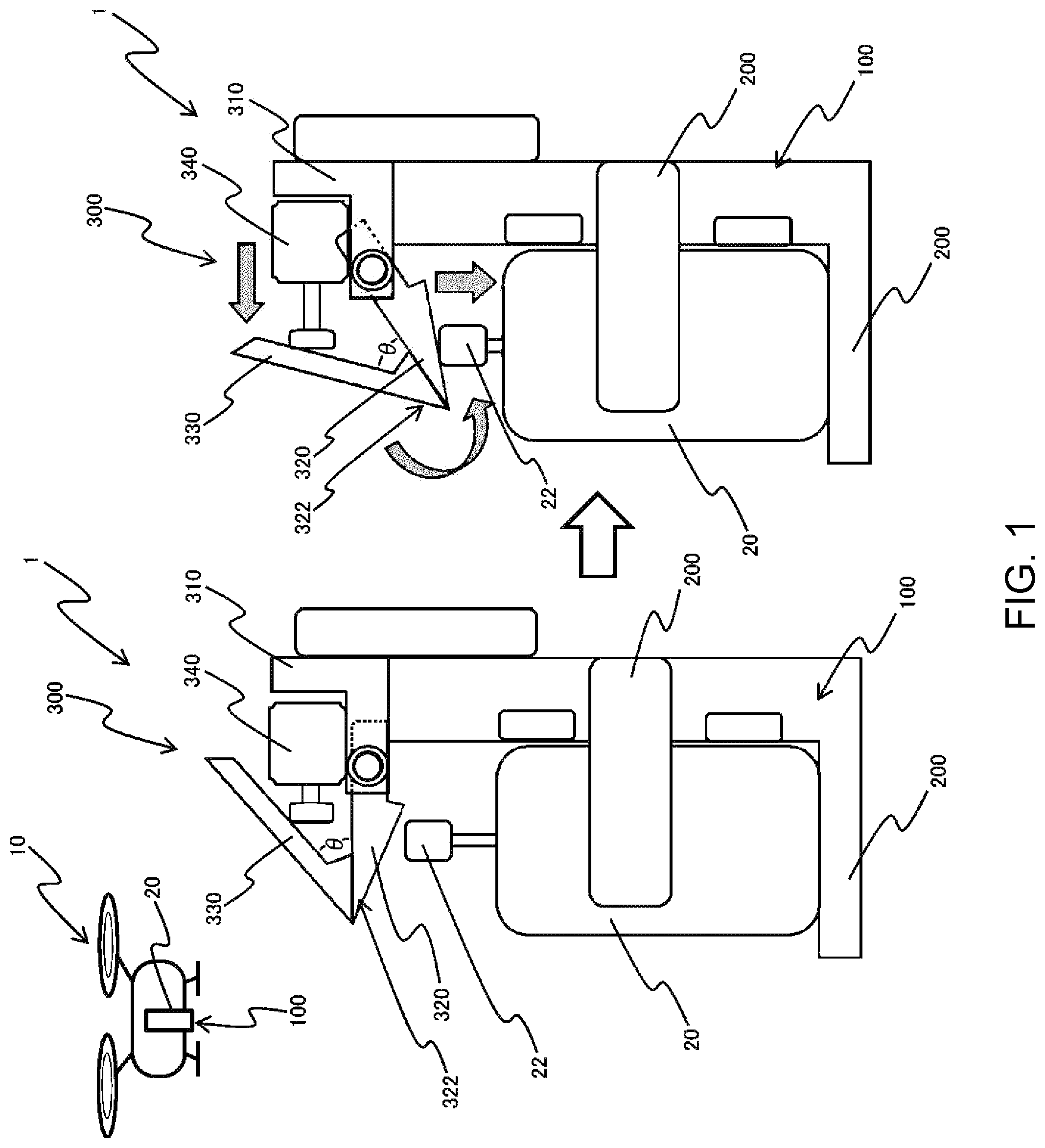 Patent US12103759 — Remote operation spray device — Figure 1