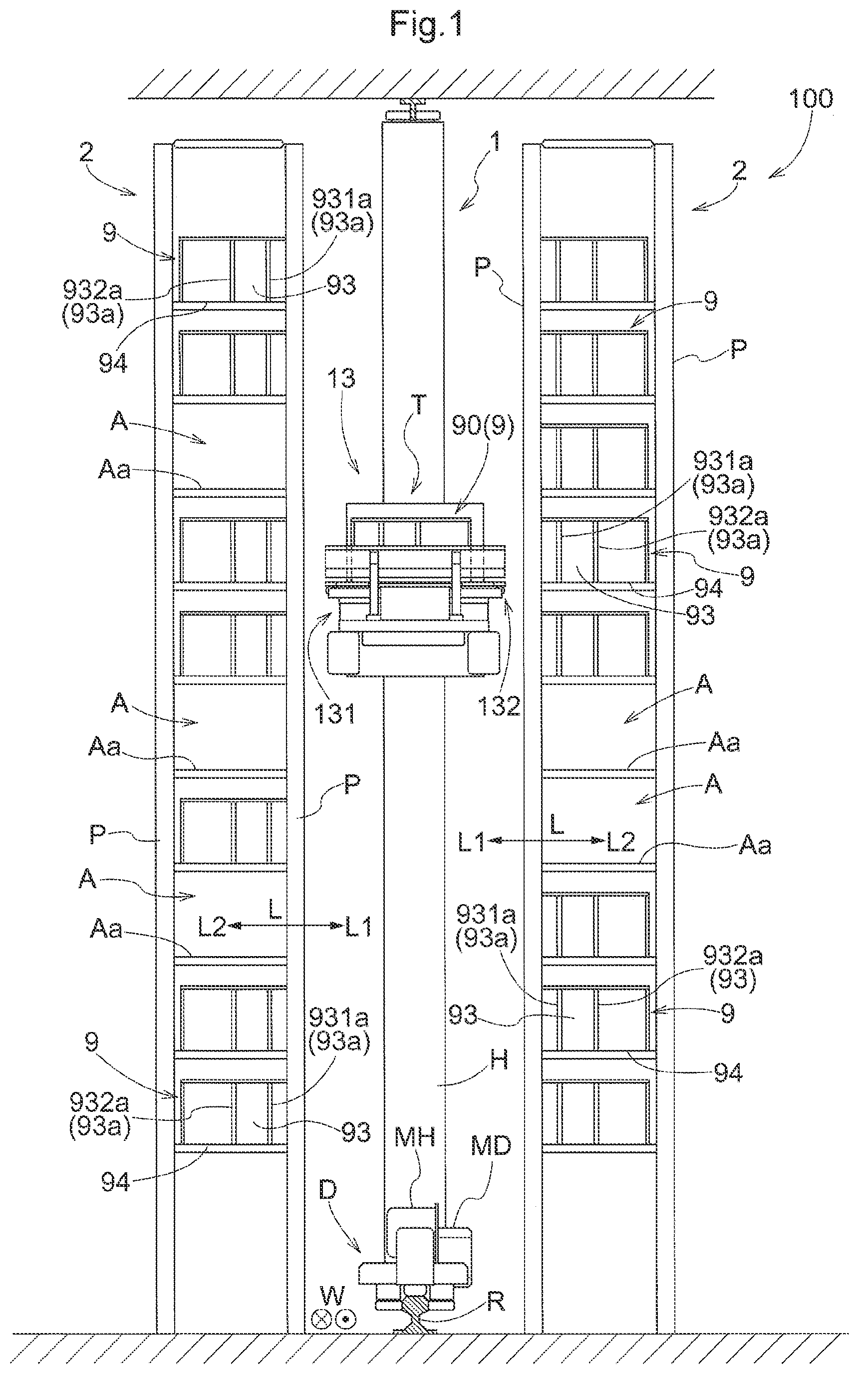 Patent US12103769 — Transfer device — Figure 1