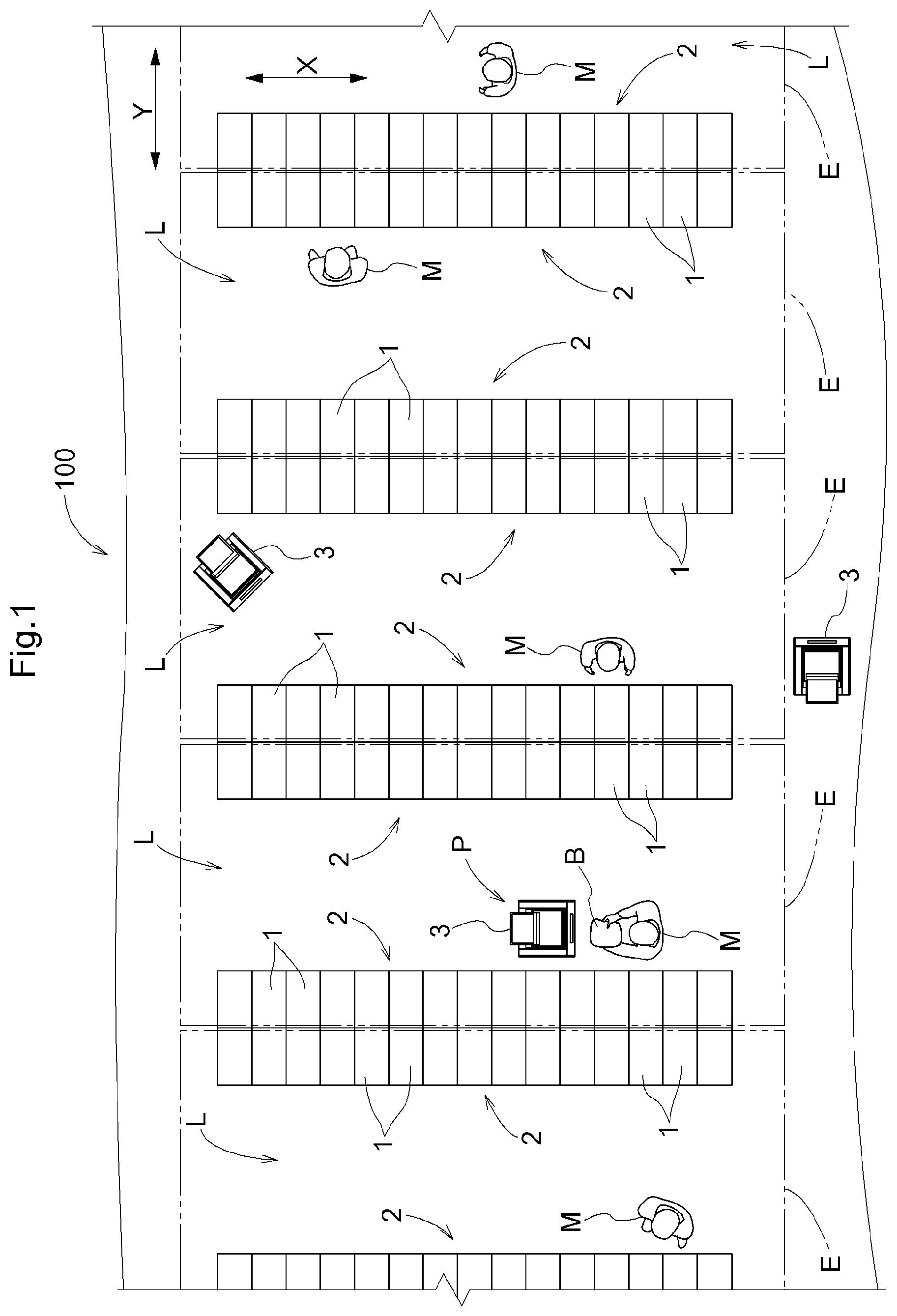 Patent US12103774 Figure 1 – Article transport vehicle