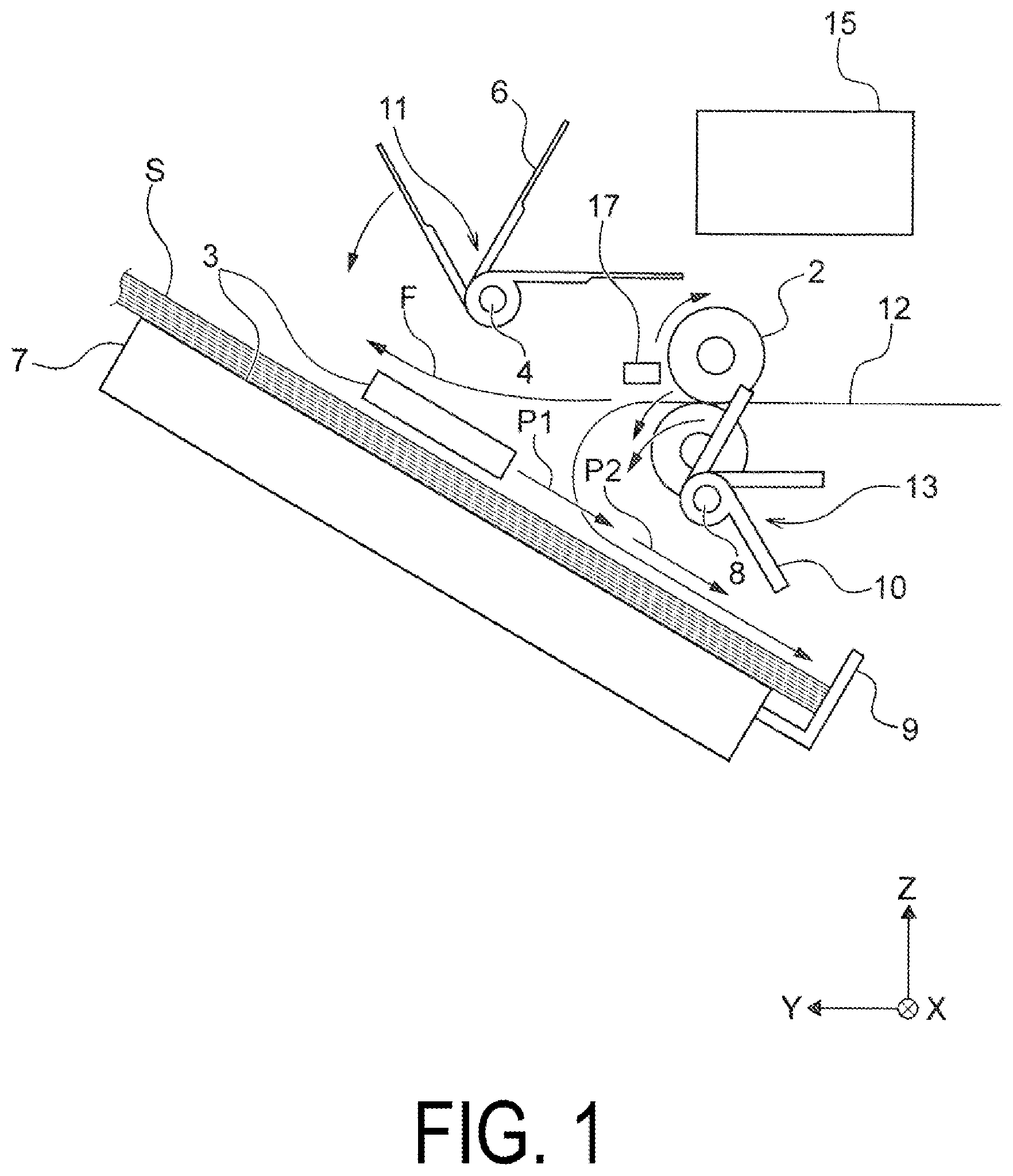 Patent US12103806 — Post-processing device, printing system, and controlling method of post-processing device — Figure 1