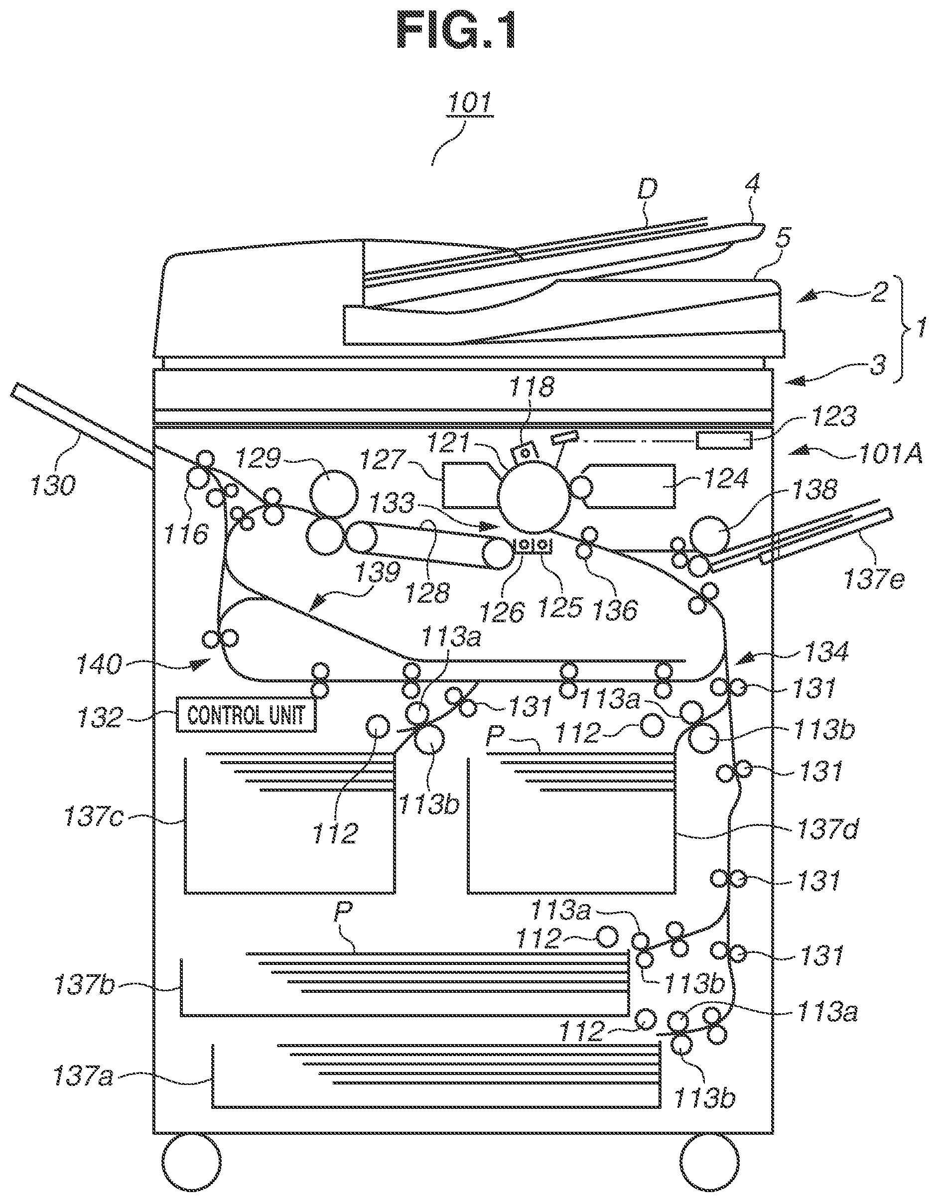 Patent US12103815 — Image reading apparatus and image forming apparatus — Figure 1