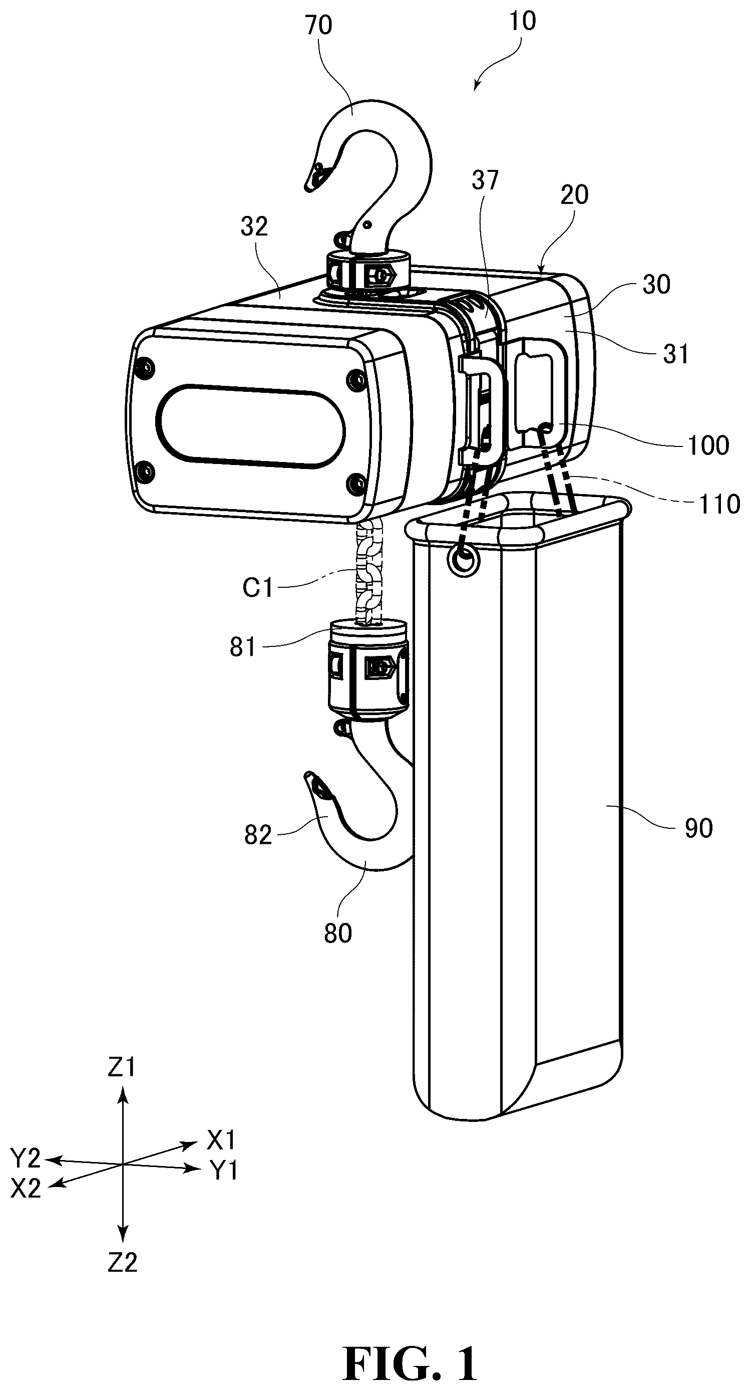 Patent US12103829 — Electric chain block — Figure 1
