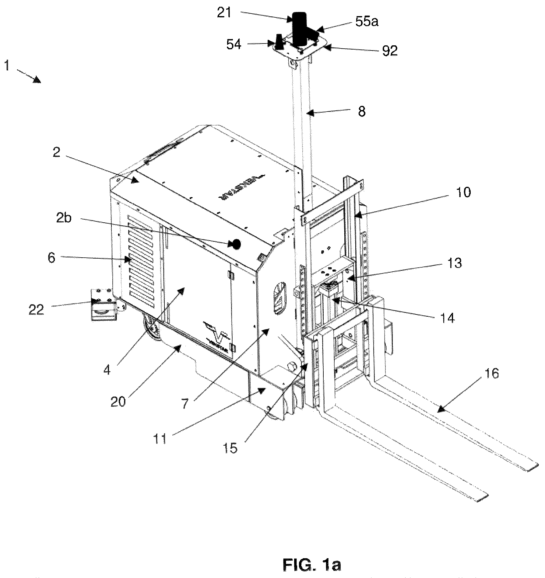 Patent US12103833 — Automatic guided vehicle (AGV) — Figure 1
