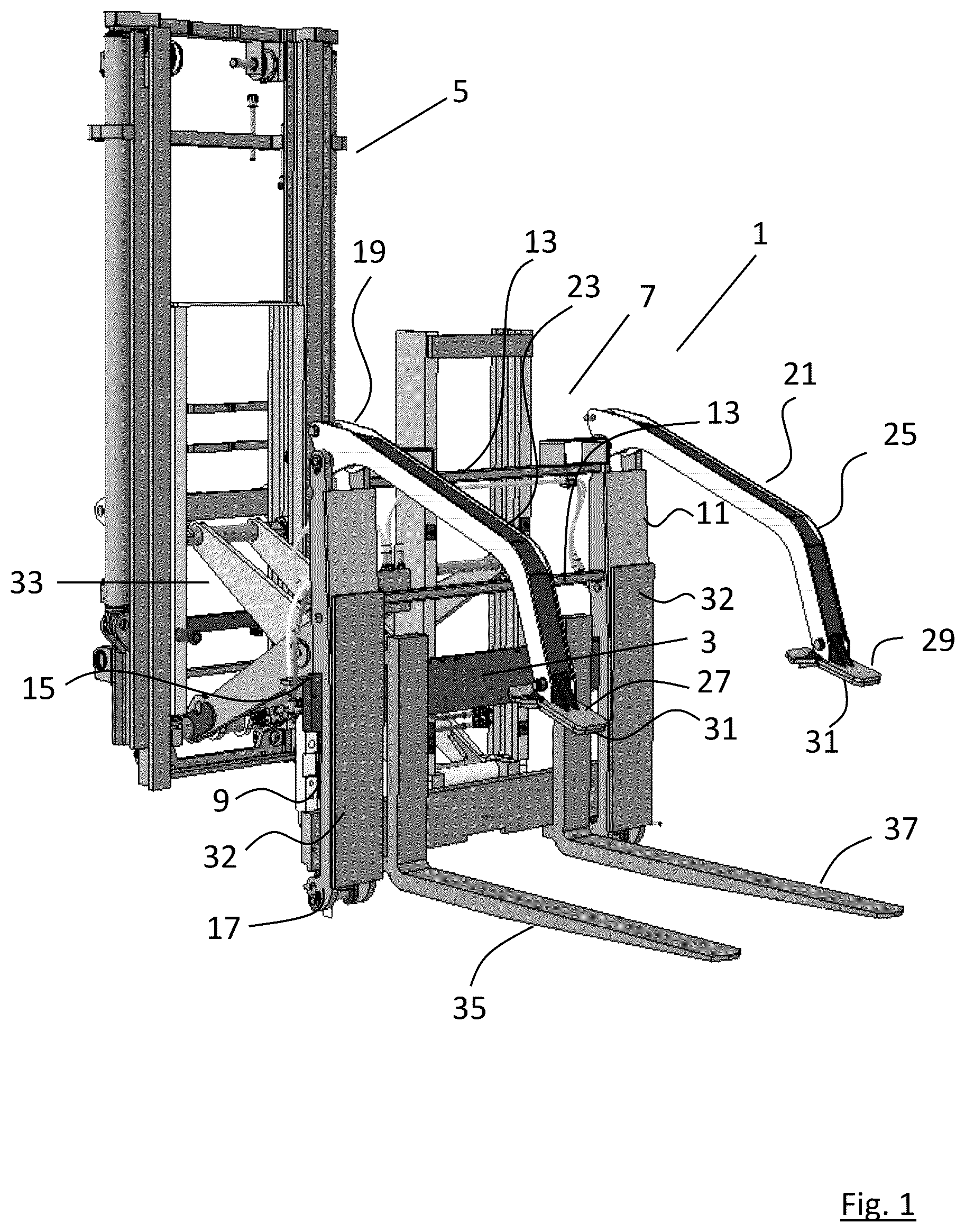 Patent US12103837 — Gas tank attachment for a truck mounted forklift — Figure 1