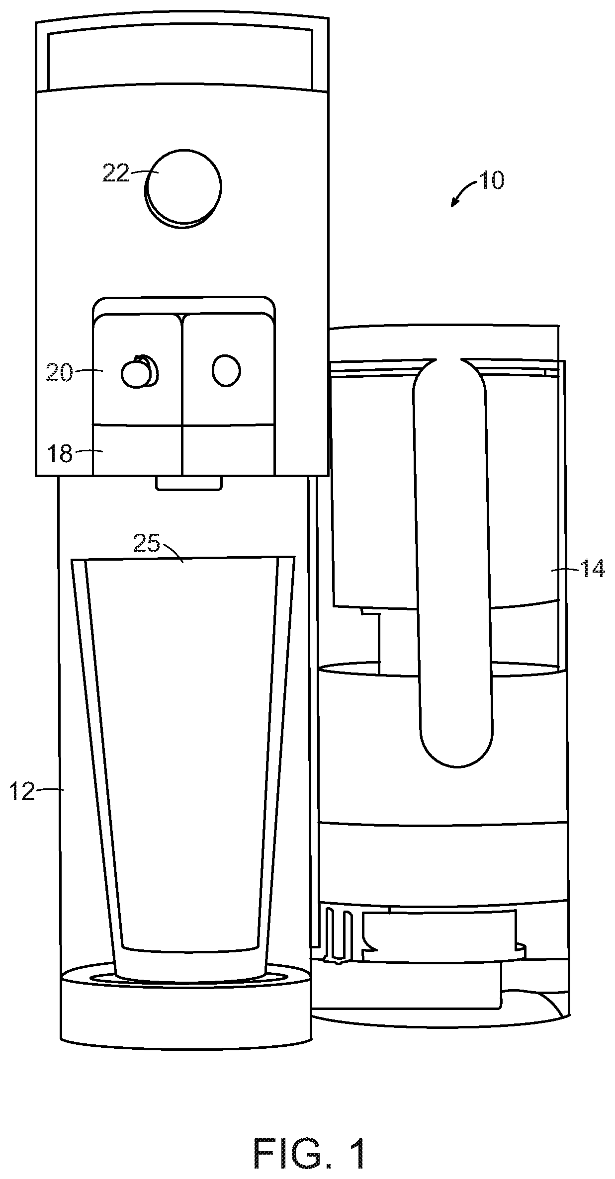Patent US12103840 — Ingredient container with sealing valve — Figure 1