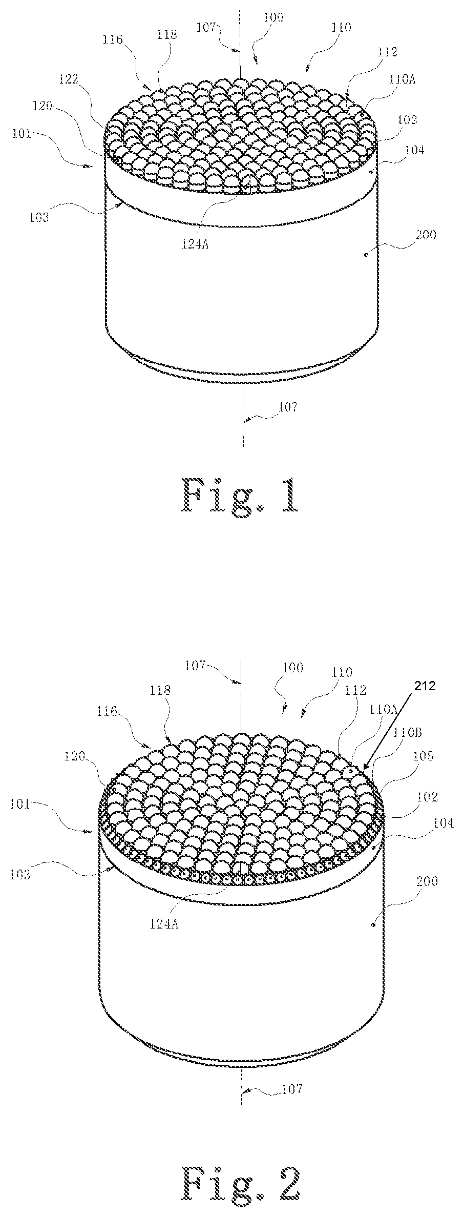 Patent US12103853 Figure 1 – Polycrystalline diamond compact table with polycrystalline diamond extensions therefrom