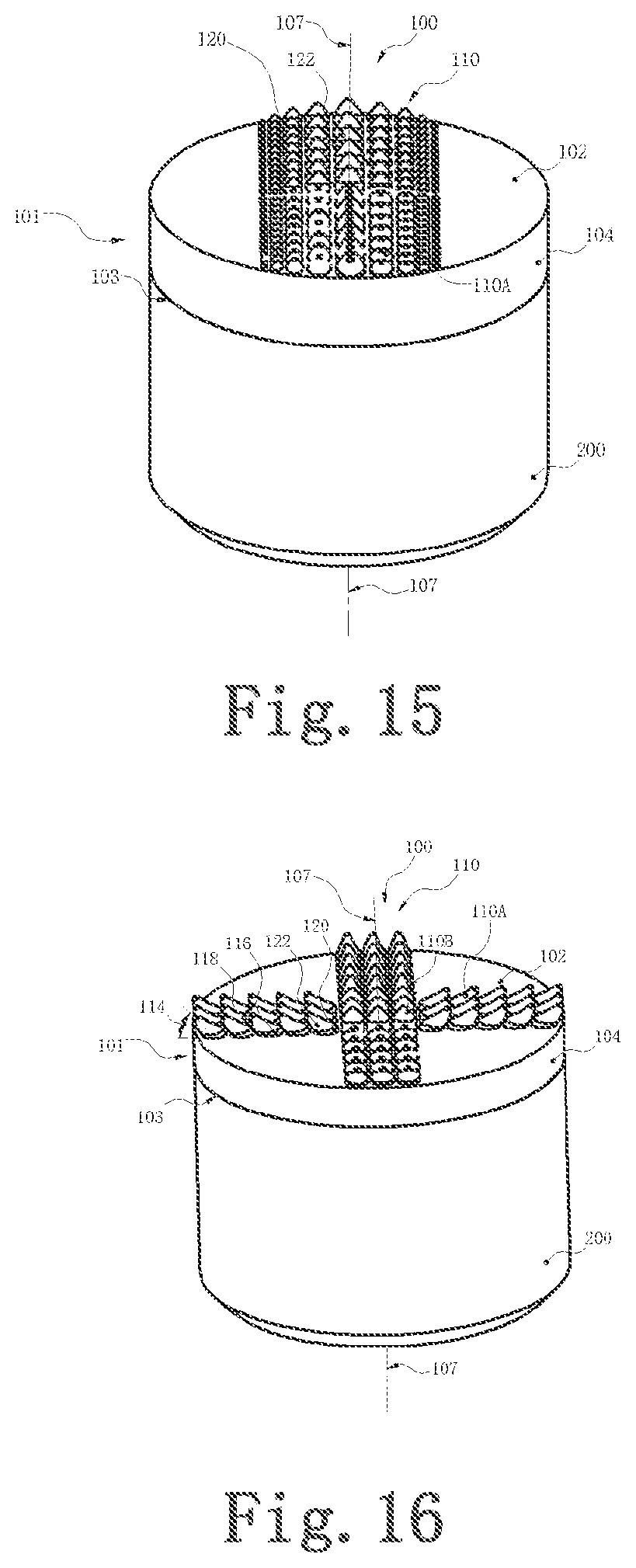 Patent US12103853 Figure 8 – Polycrystalline diamond compact table with polycrystalline diamond extensions therefrom