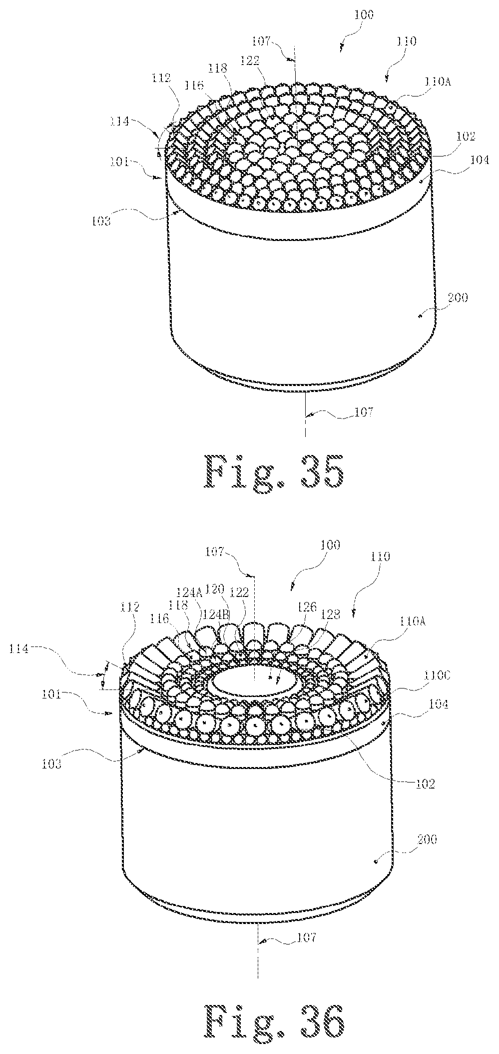Patent US12103853 Figure 18 – Polycrystalline diamond compact table with polycrystalline diamond extensions therefrom