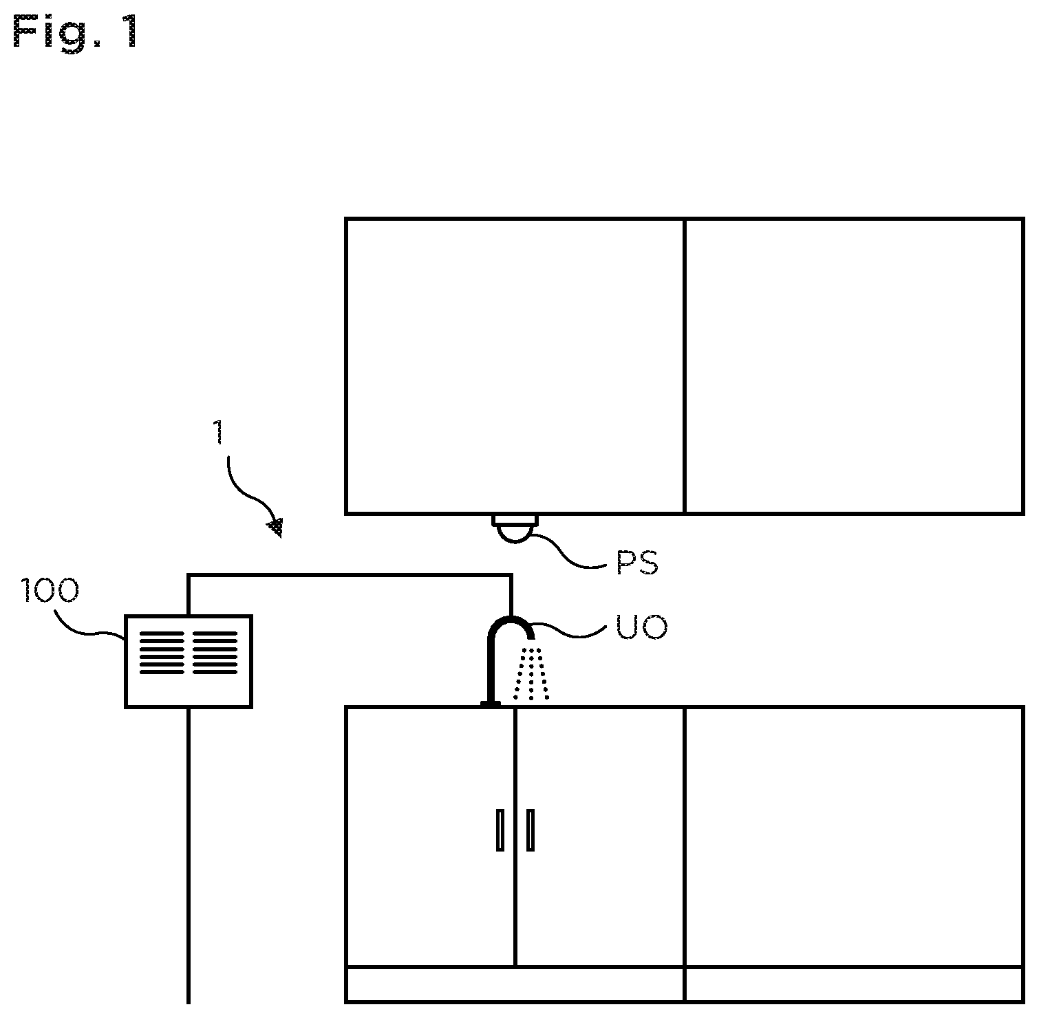 Patent US12103864 Figure 1 – Water distribution system with automatic hot water pasteurization procedure