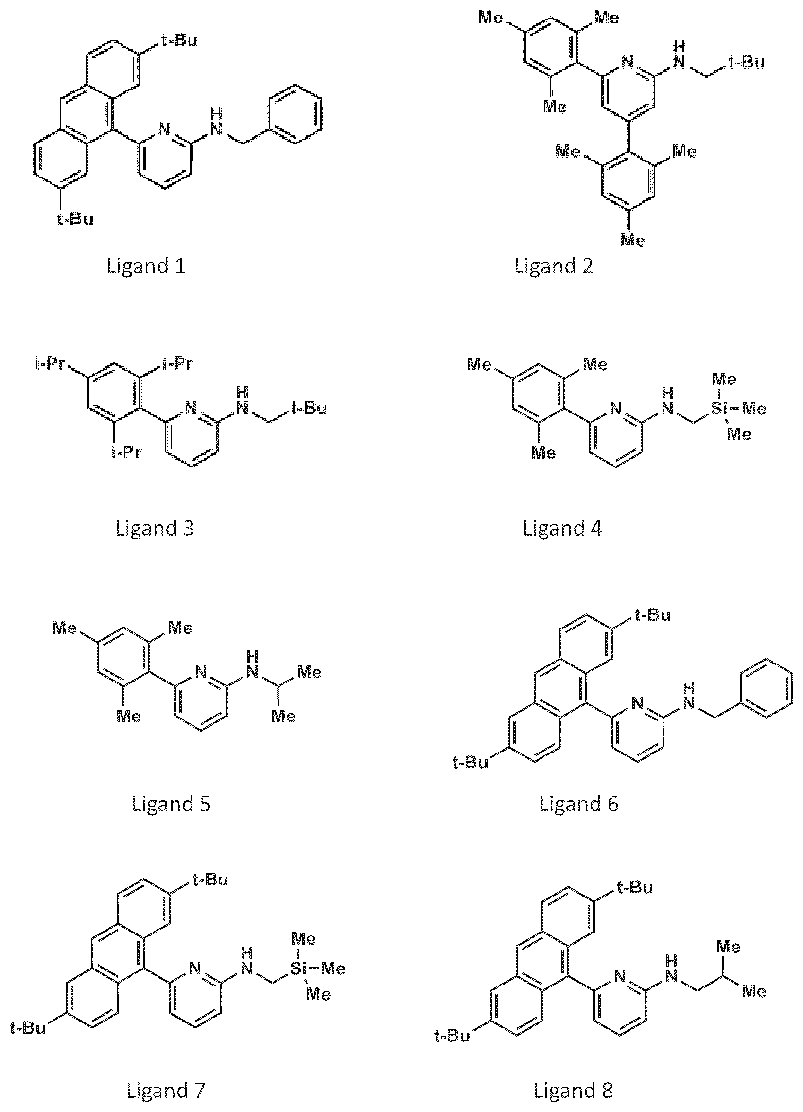 Patent US12104002 — Monobidentate aminopyridine group IV transition metal olefin copolymerization catalysts with ultra-high molecular weight capability and ultra-low comonomer incorporation — Figure 1