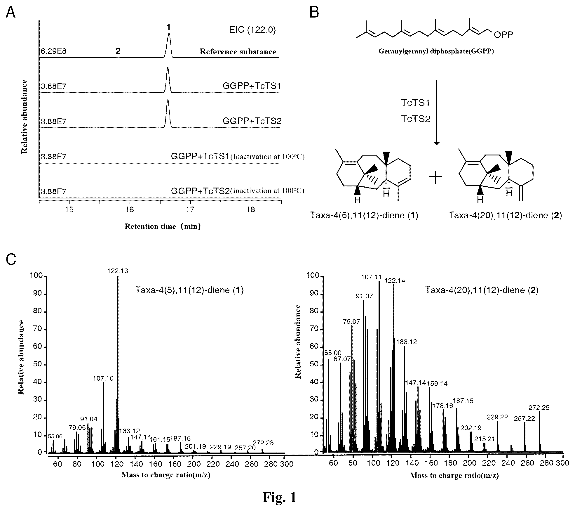 Patent US12104190 — Taxadiene synthase TcTS2, encoding nucleotide sequence and use thereof — Figure 1