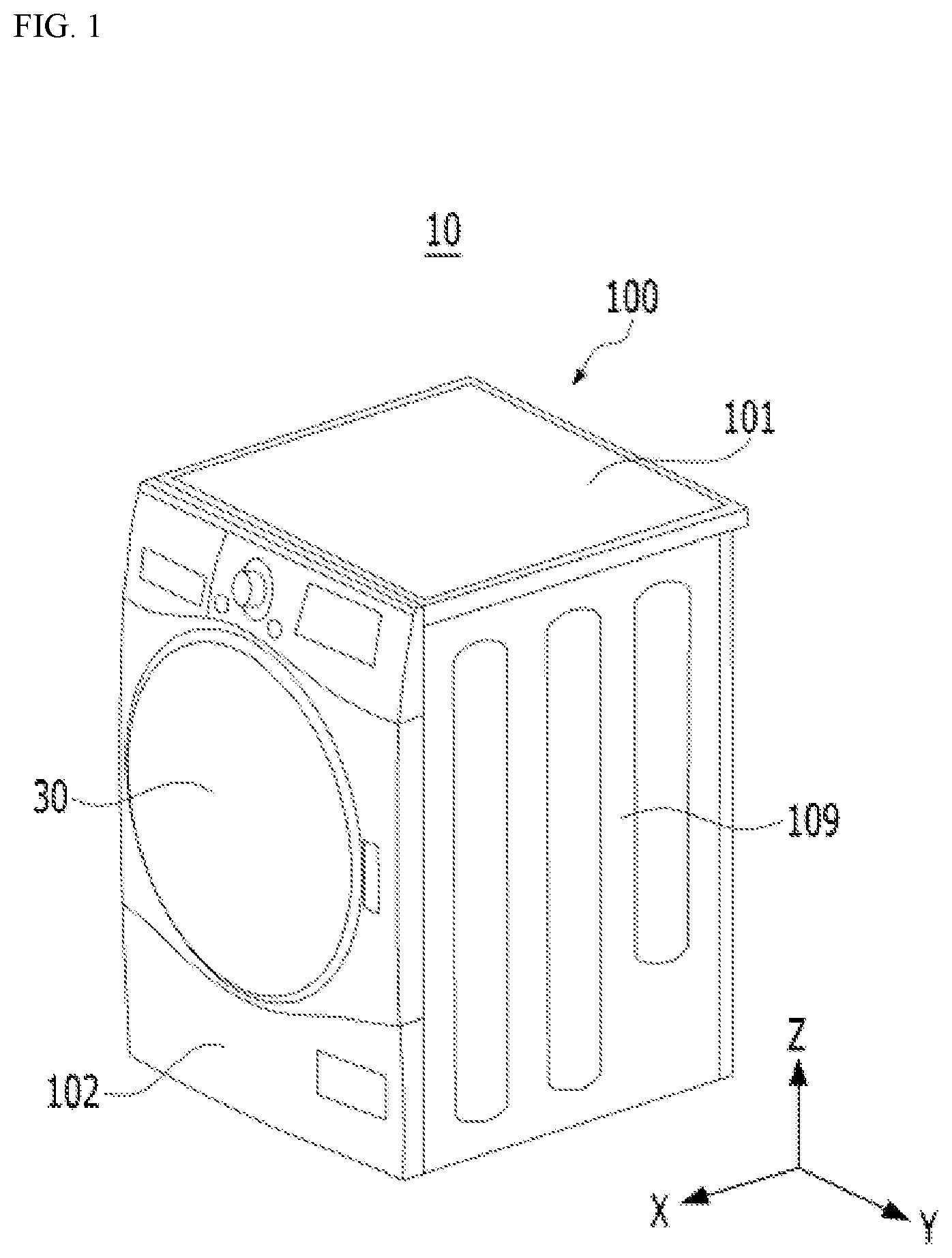 Patent US12104309 — Laundry treating apparatus — Figure 1
