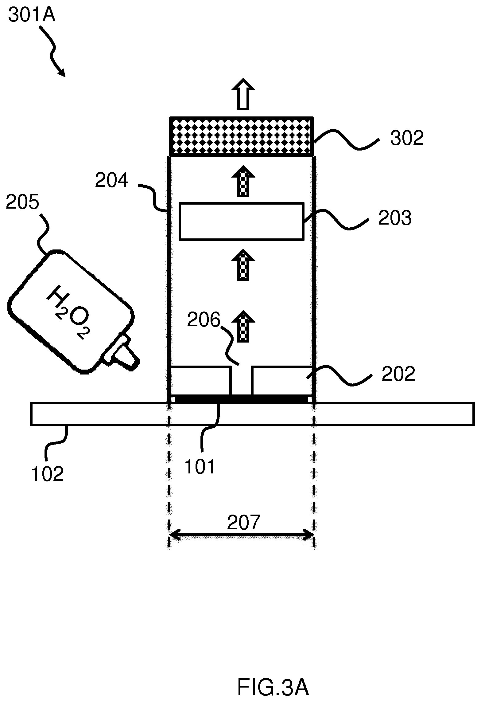 Patent US12104311 Figure 3 – Stain removal device using bleach chemical solution and heat generation