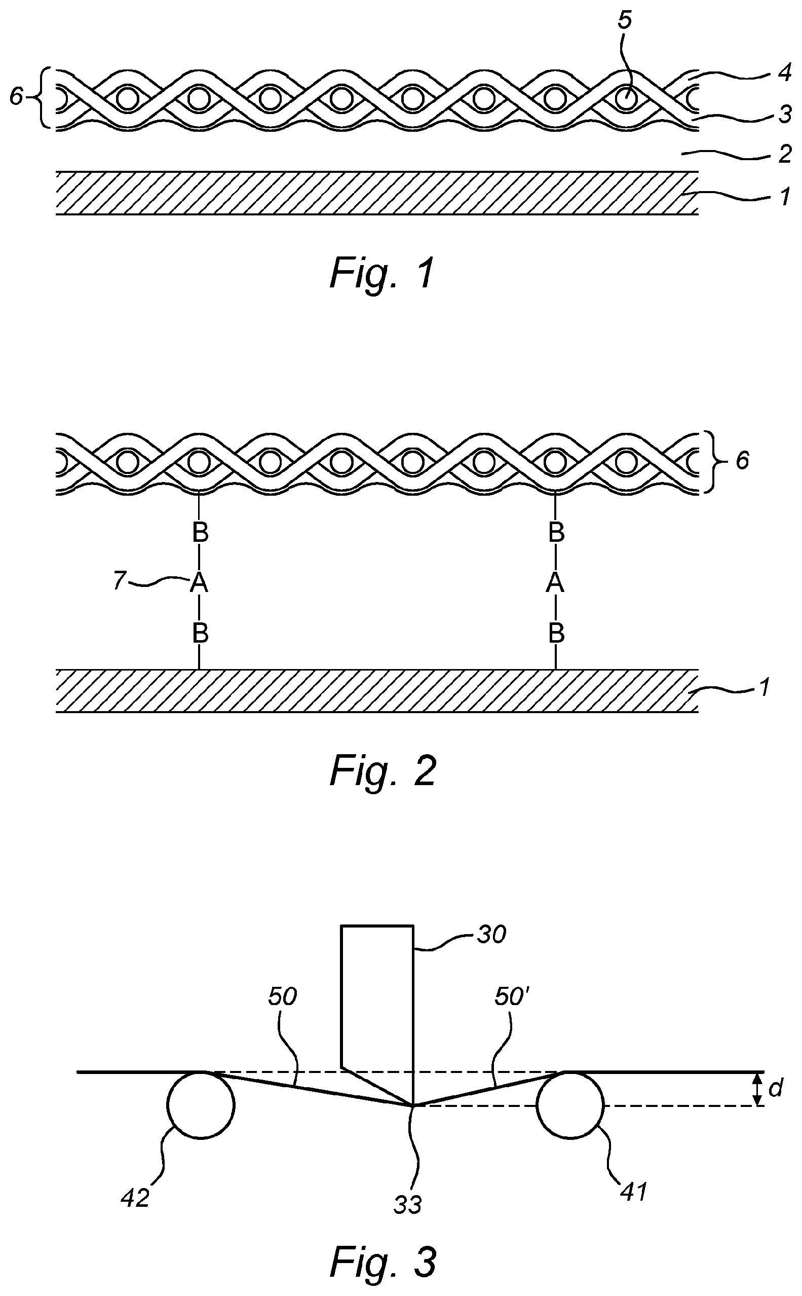 Patent US12104318 — Polyester carpet tile or carpet strip and method for manufacturing a polyester carpet tile or carpet strip — Figure 1