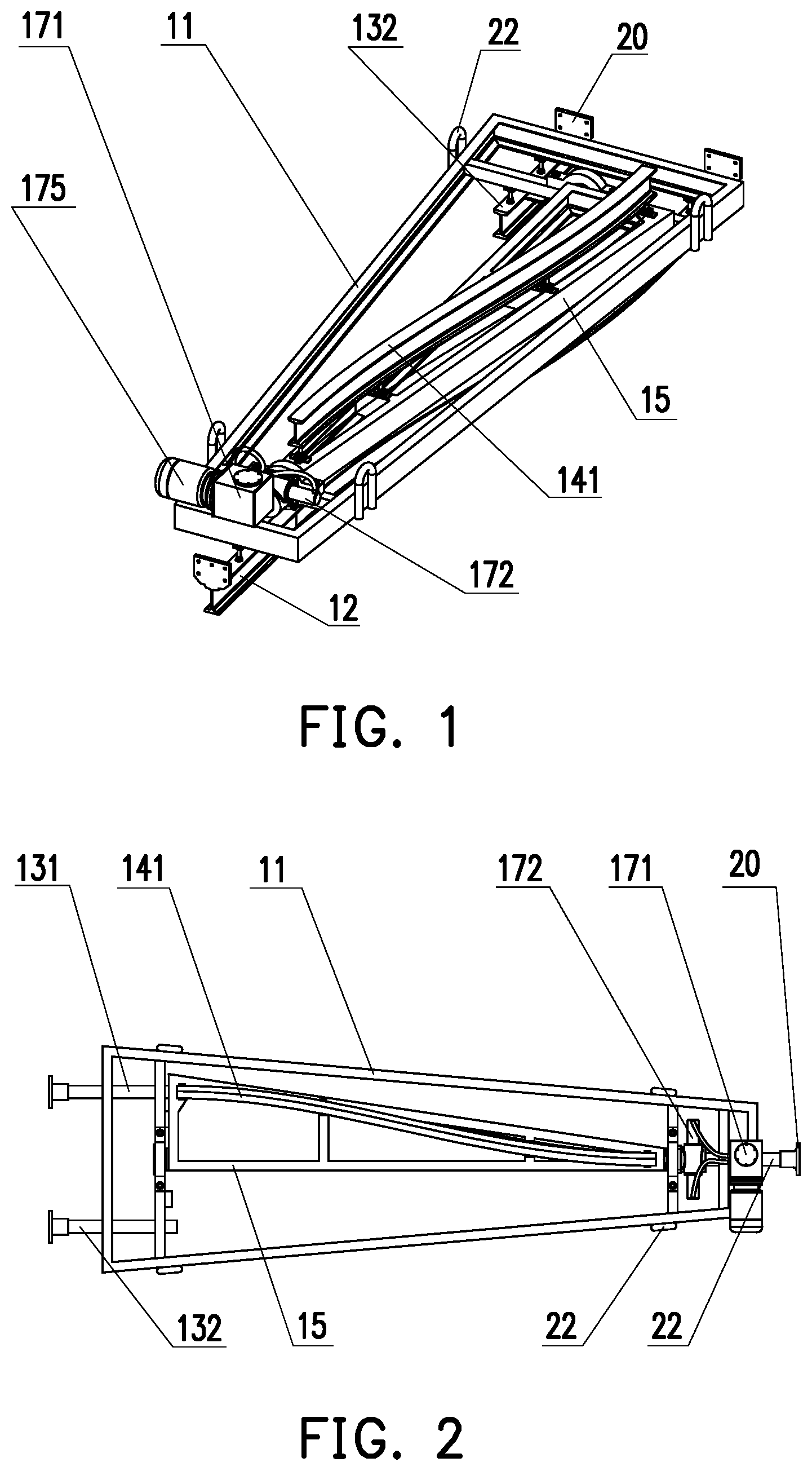 Patent US12104328 — Turnout apparatus for overhead monorail — Figure 1