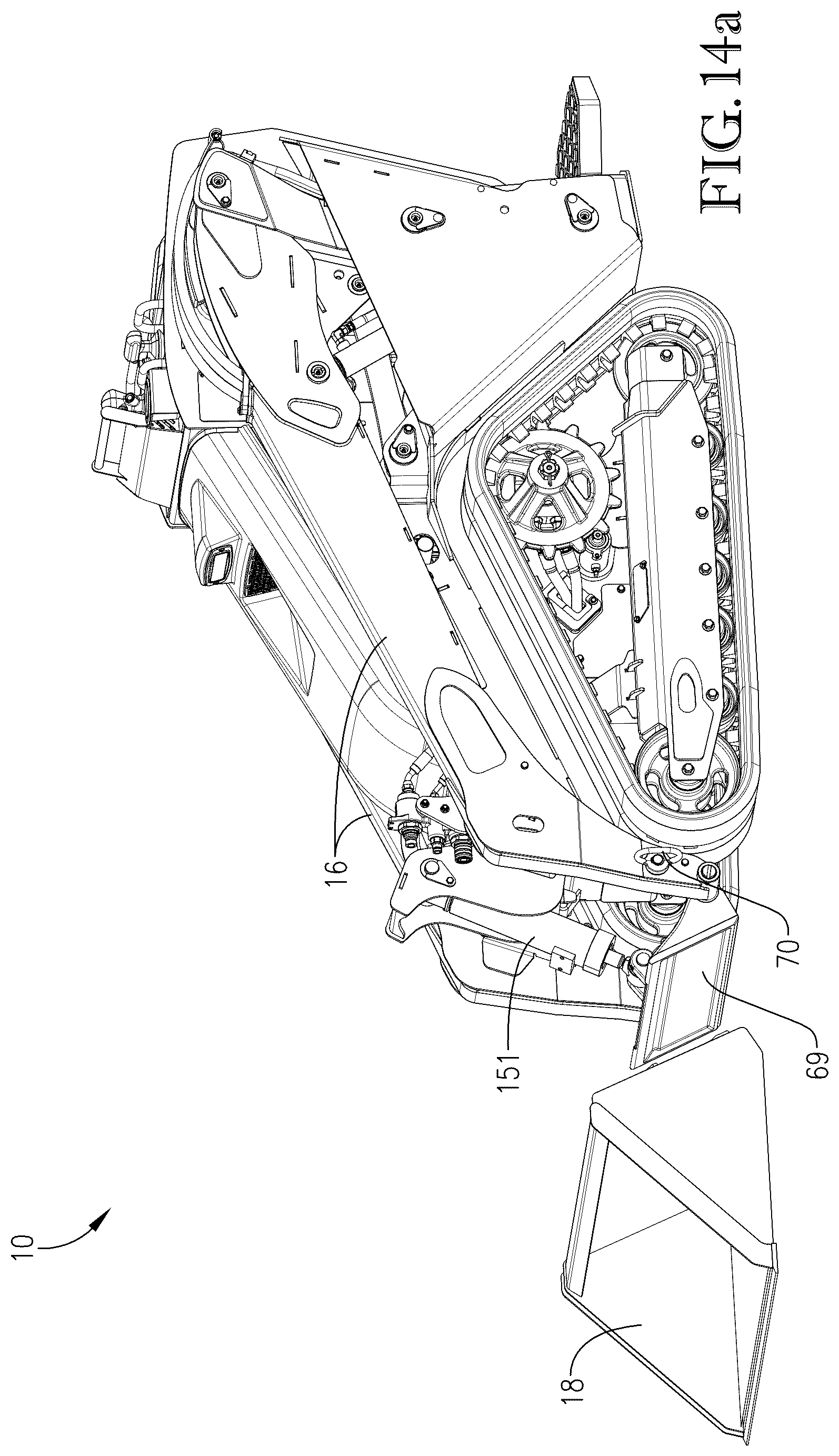 Patent US12104348 Figure 14 – Loader with improved arm path