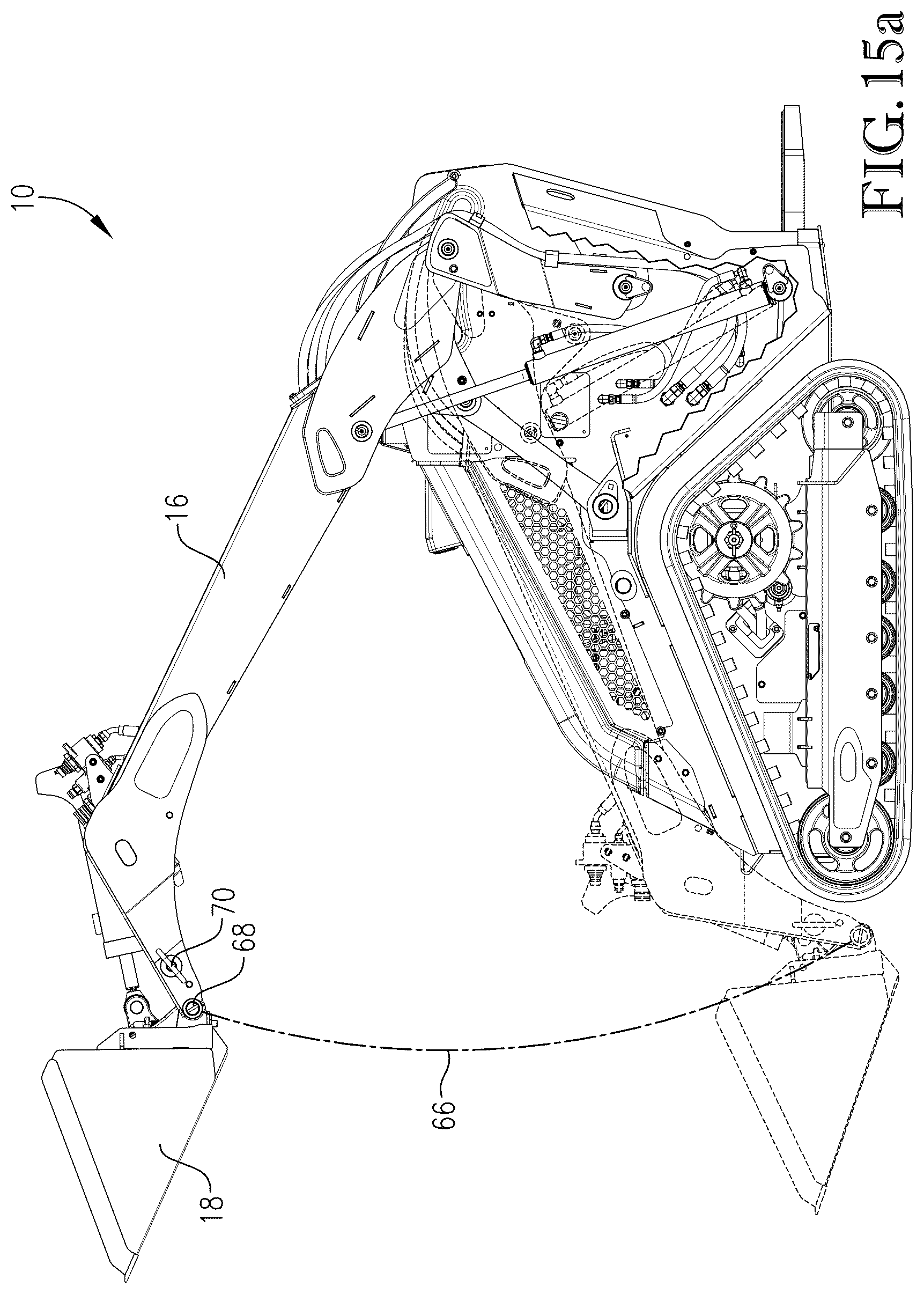 Patent US12104348 Figure 16 – Loader with improved arm path