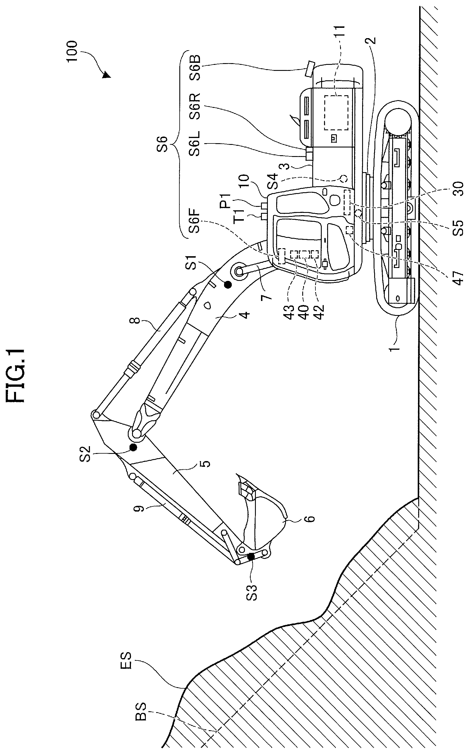 Patent US12104353 — Excavator and control apparatus for excavator — Figure 1