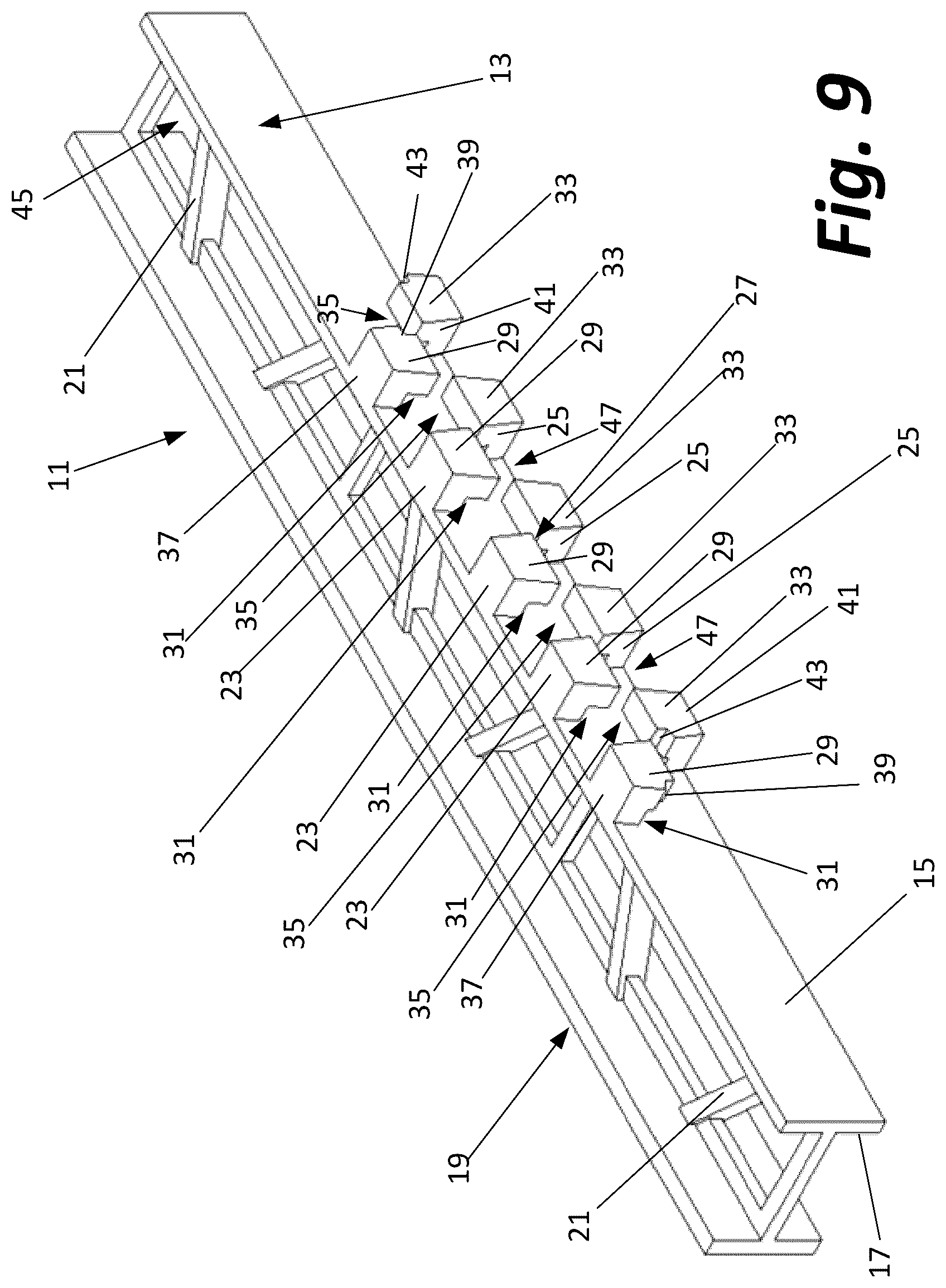 Patent US12104375 Figure 9 – Concrete form assembly