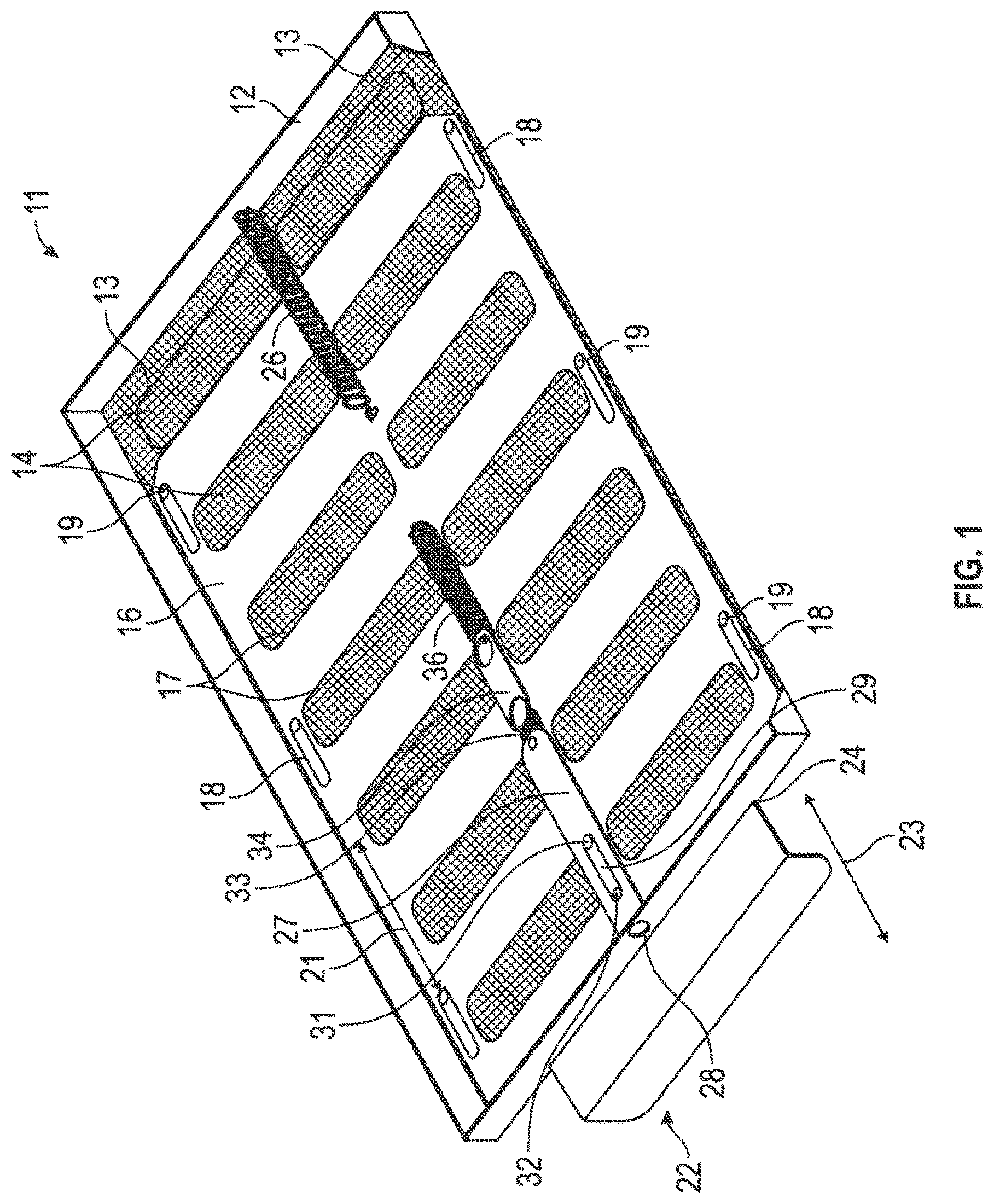 Patent US12104384 — Ember and flame resistant resettable automatic soffit vent — Figure 1