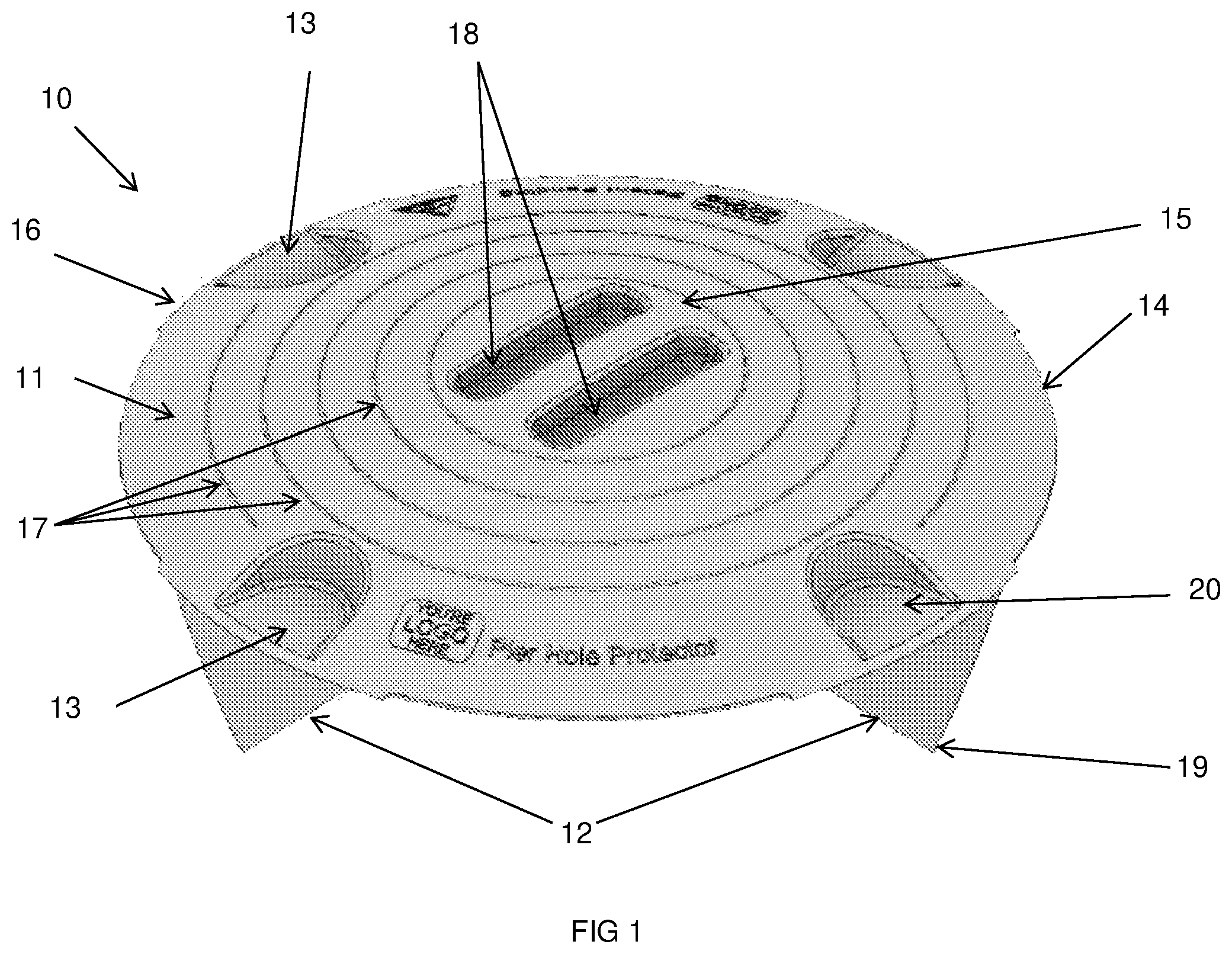 Patent US12104392 Figure 1 – Post hole cover