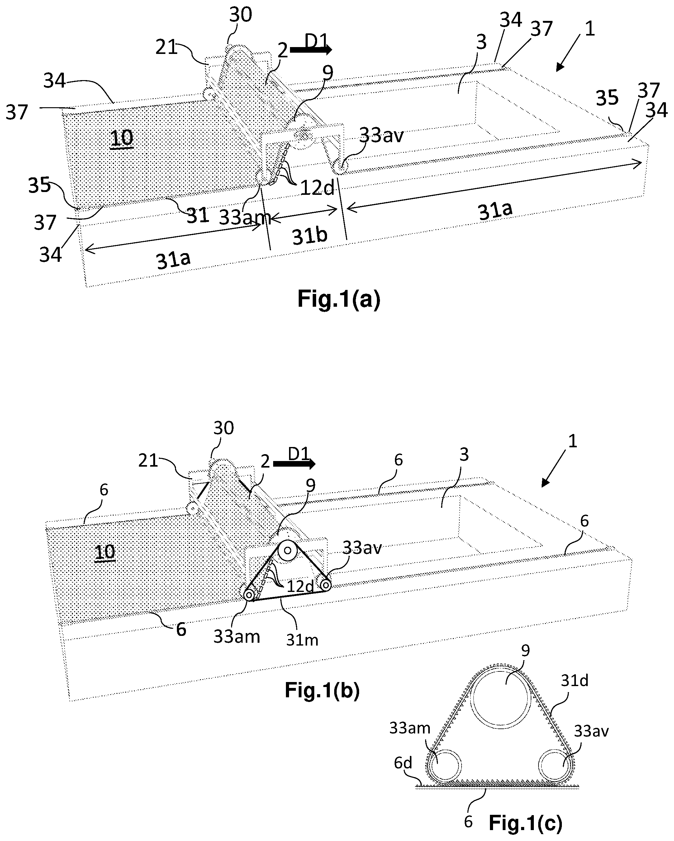 Patent US12104399 — Device for covering a surface comprising discreet locking means — Figure 1