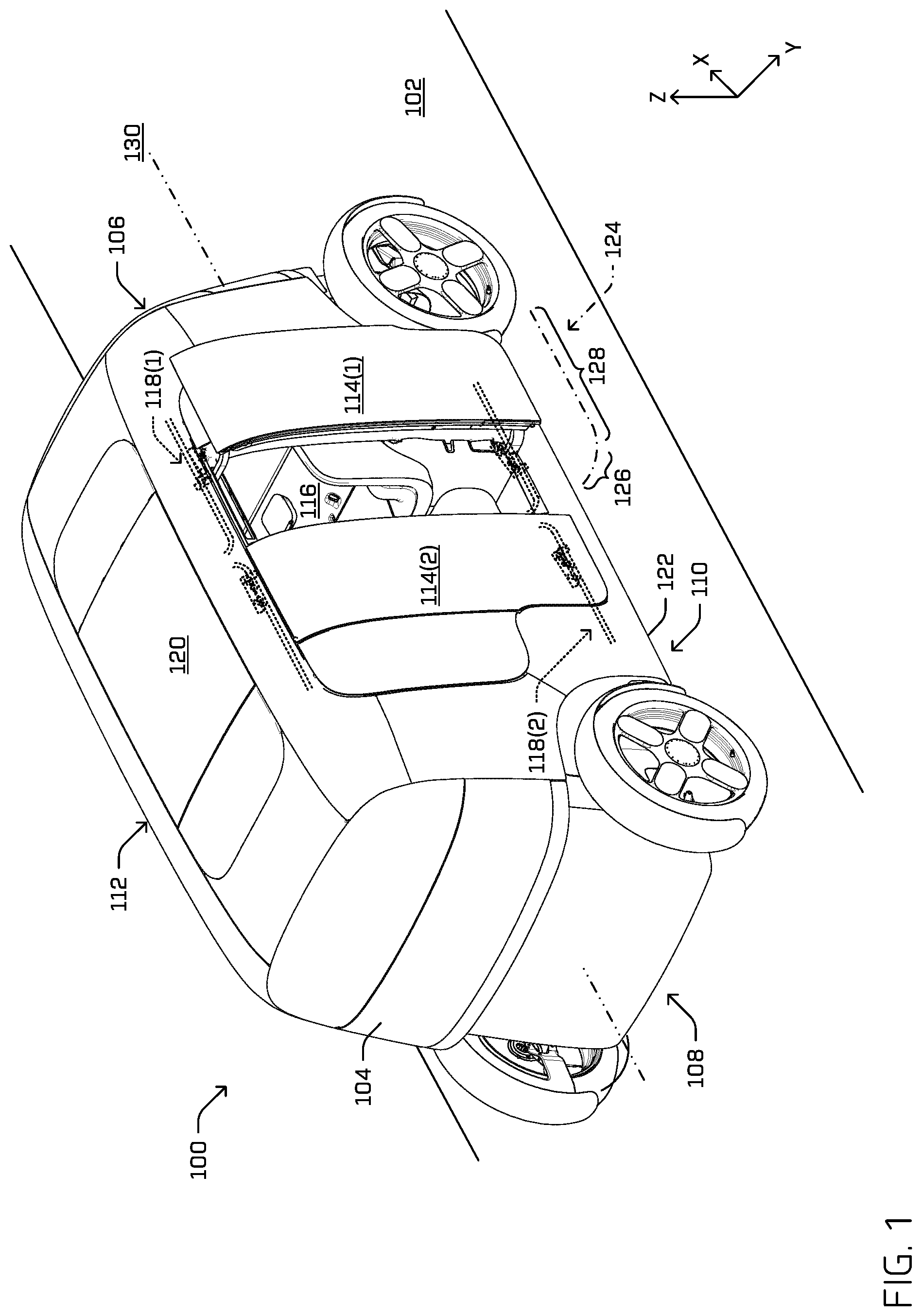 Patent US12104422 — Multi-carriage door actuator mechanism — Figure 1