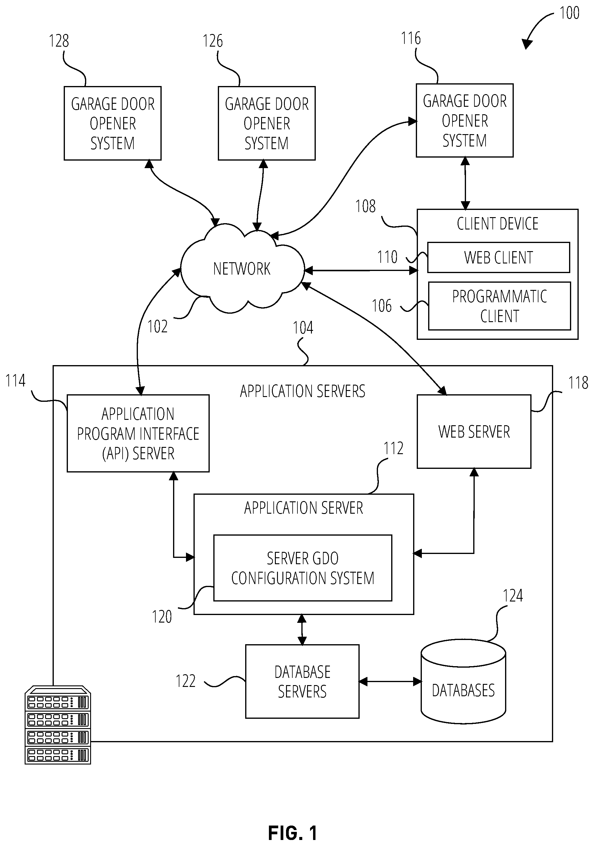 Patent US12104423 — Garage door opener battery backup system — Figure 1