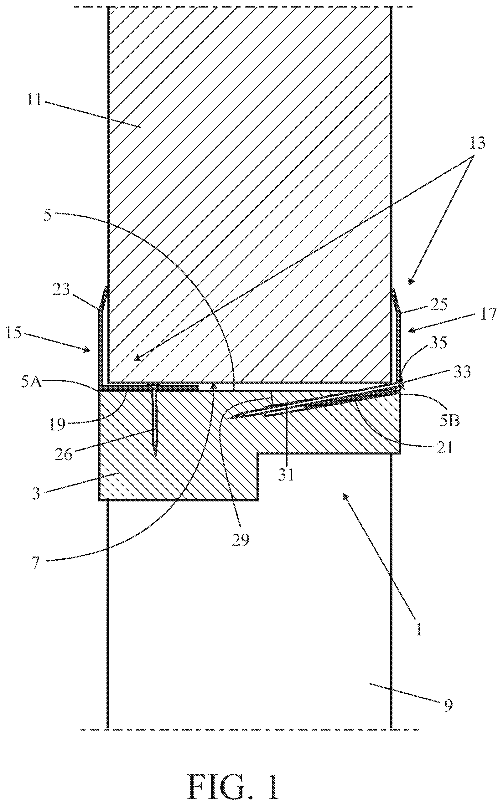 Patent US12104429 Figure 1 – Door frame comprising a frame and a wall clamp attached thereto
