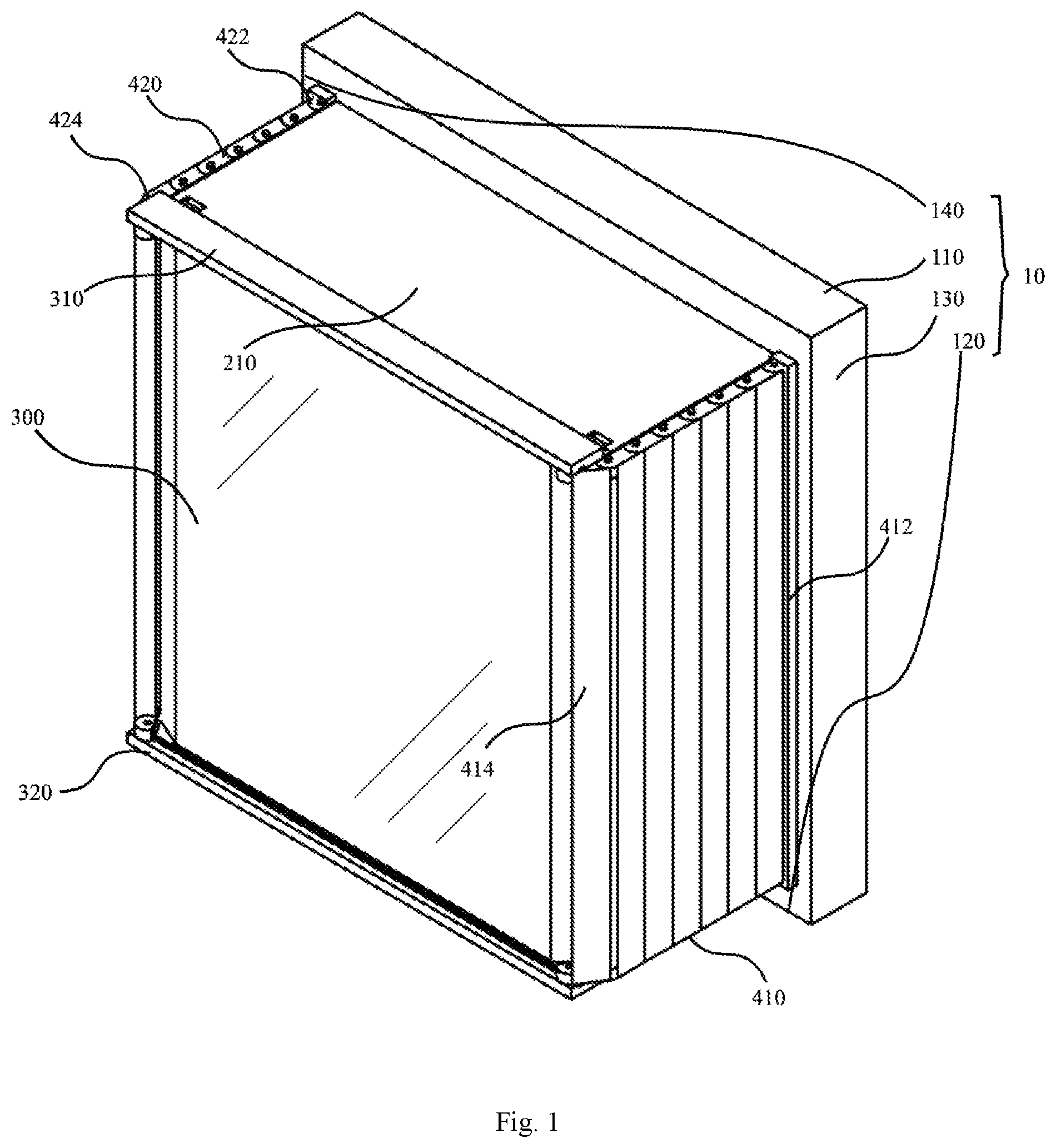 Patent US12104434 Figure 1 – Hideable bay window