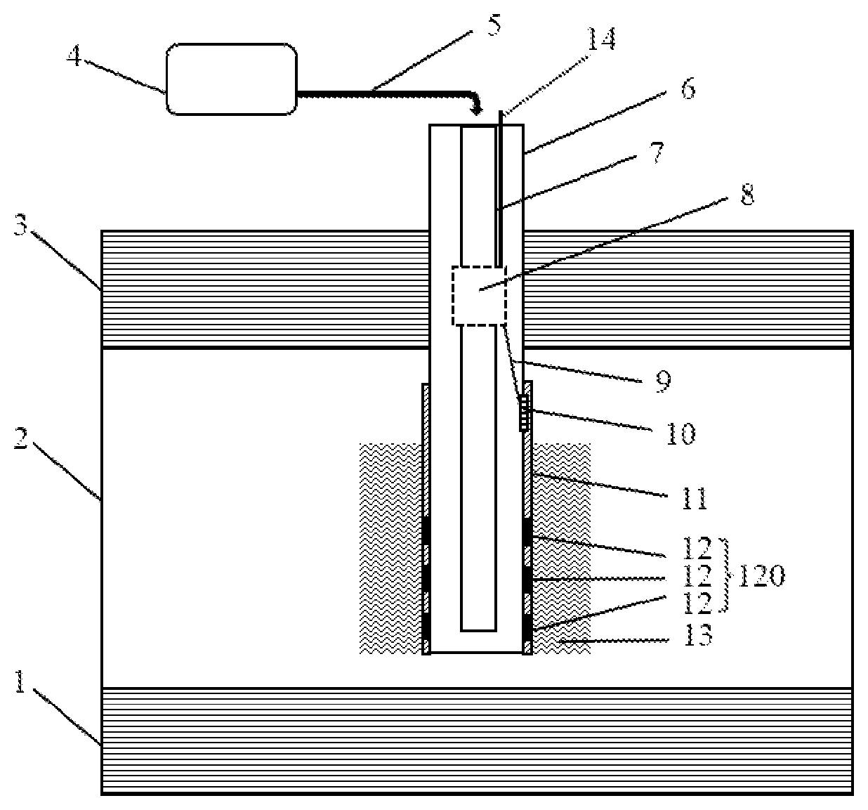 Patent US12104463 Figure 1 – Magnetofluid enhanced electromagnetic heating device and method for preventing and treating secondary hydrates around well