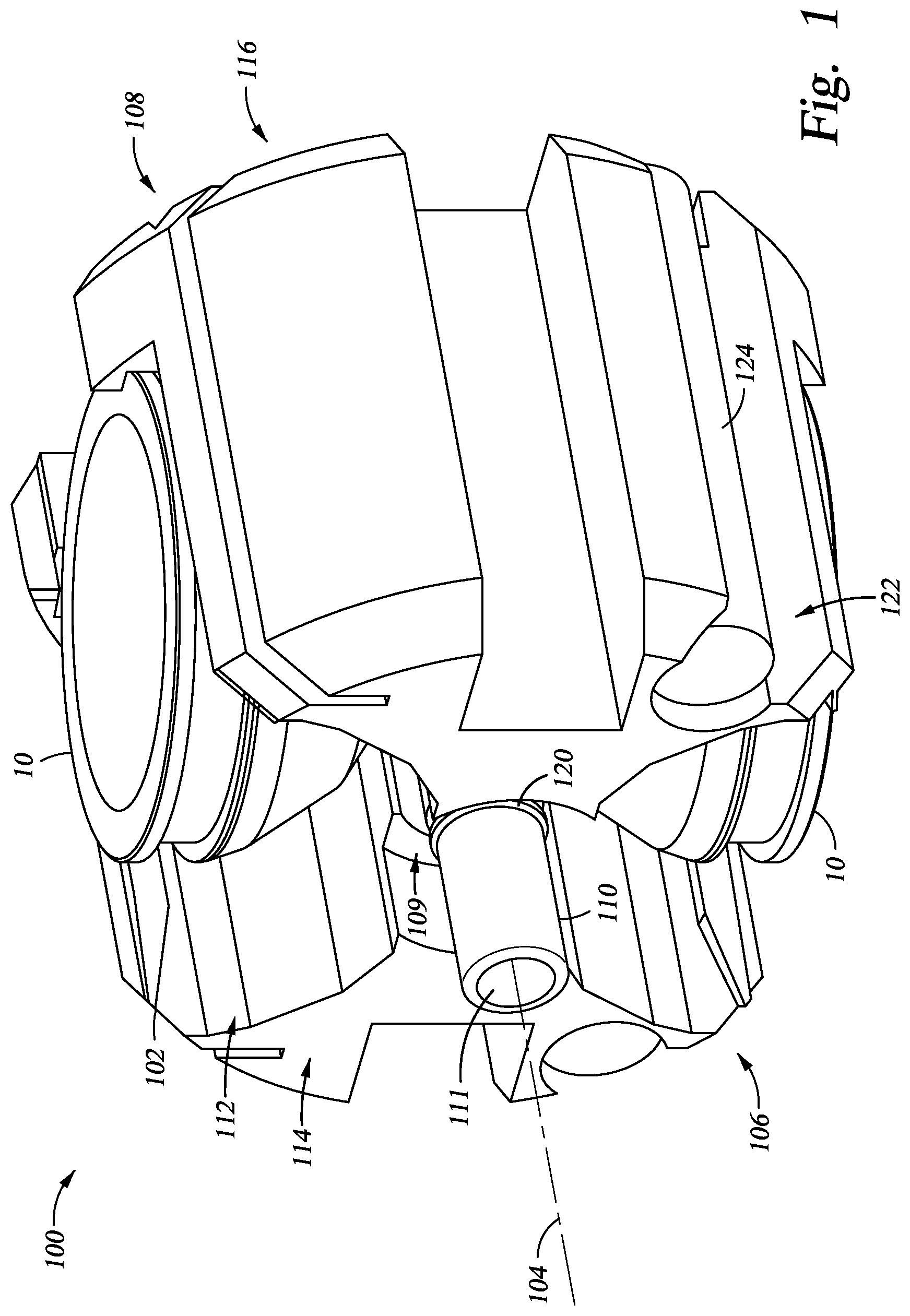 Patent US12104470 — Slide-in frame for shaped charges — Figure 1