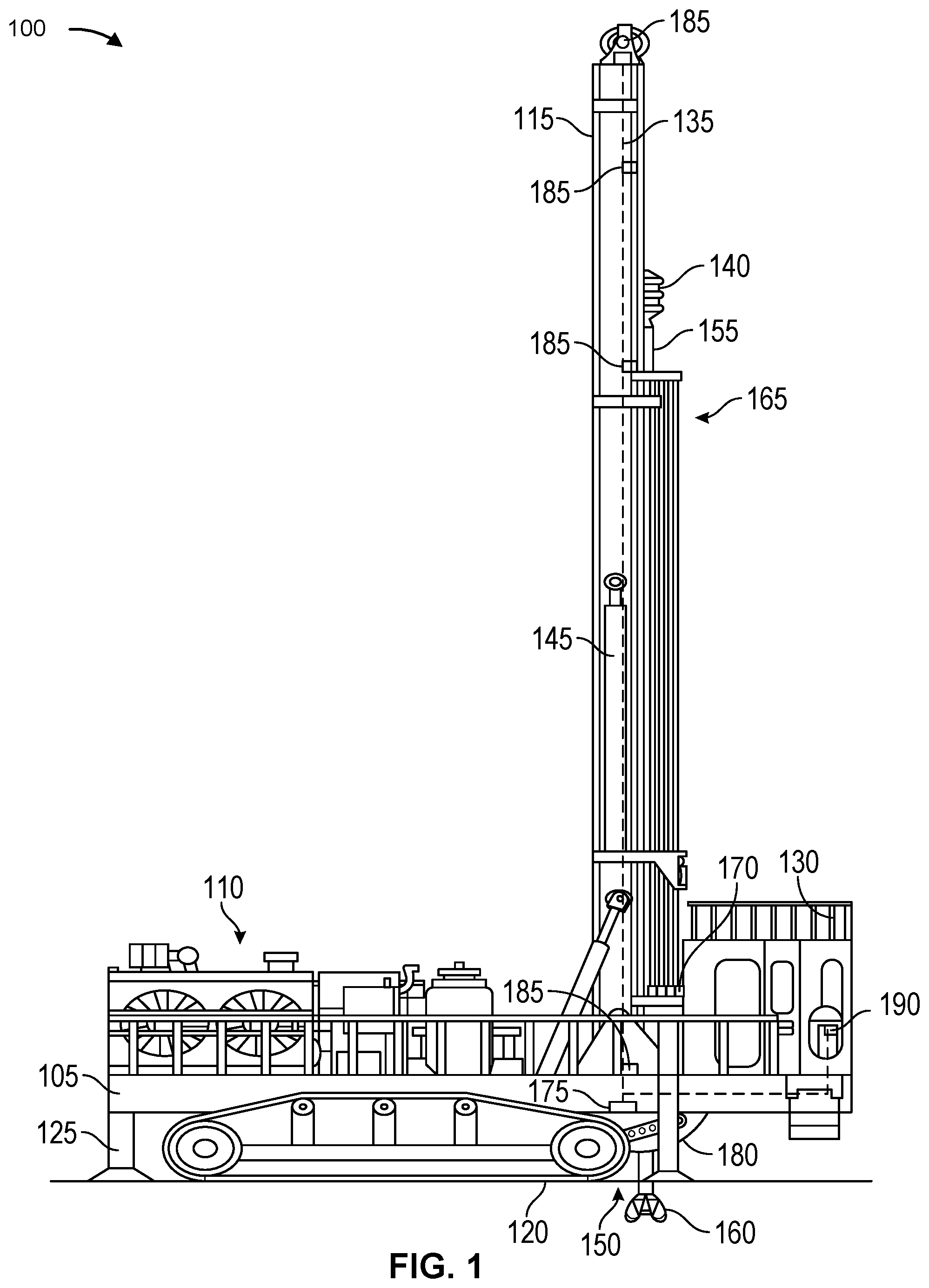 Patent US12104483 — Automatic deck wrench engagement for drilling machines — Figure 1