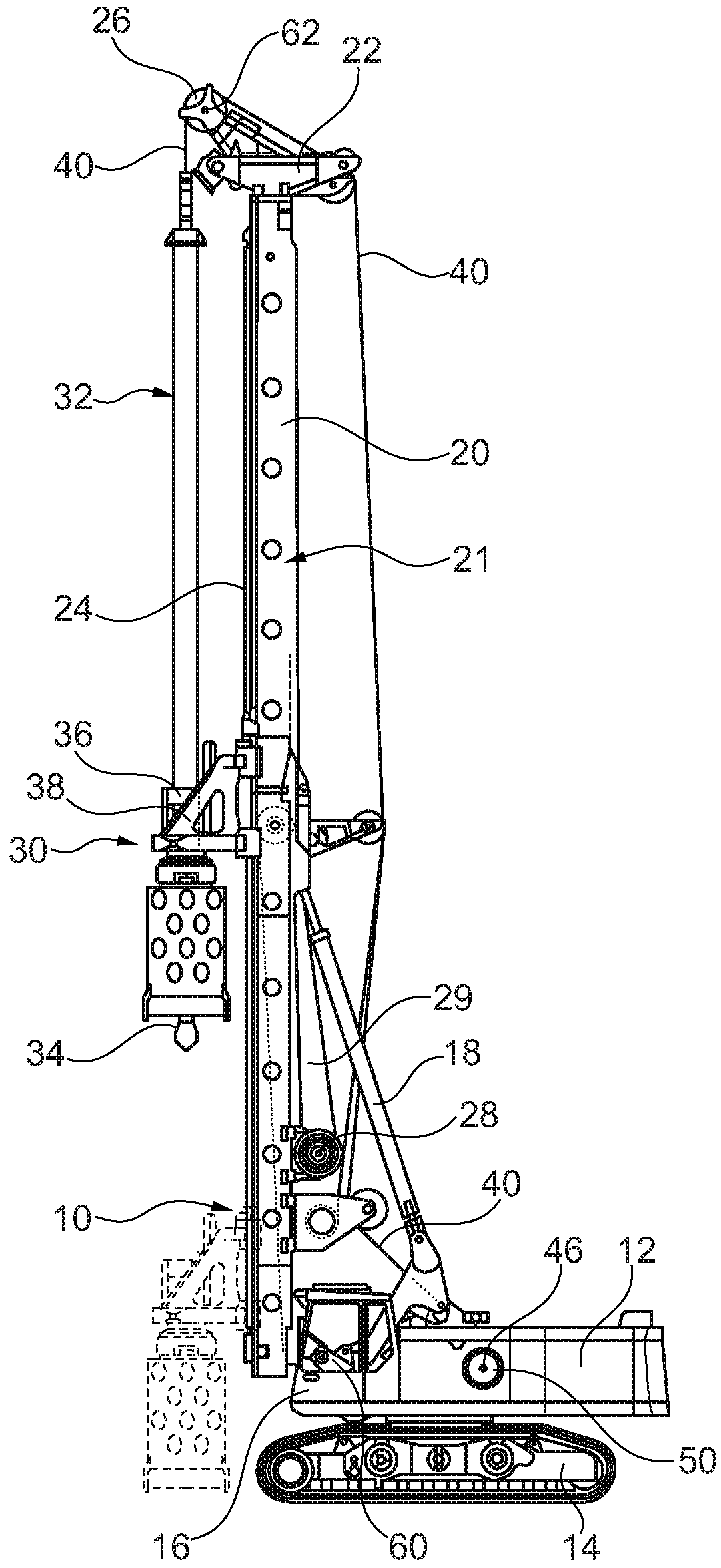 Patent US12104488 — Construction machine and method for operating a construction machine — Figure 1