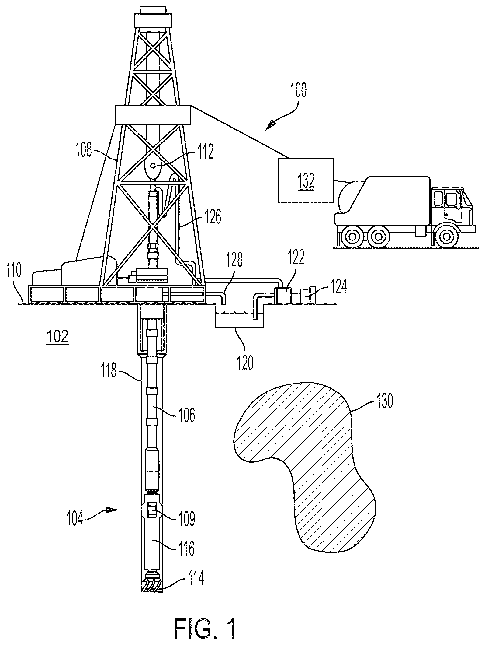 Patent US12104489 — Well path drilling trajectory and control for geosteering — Figure 1