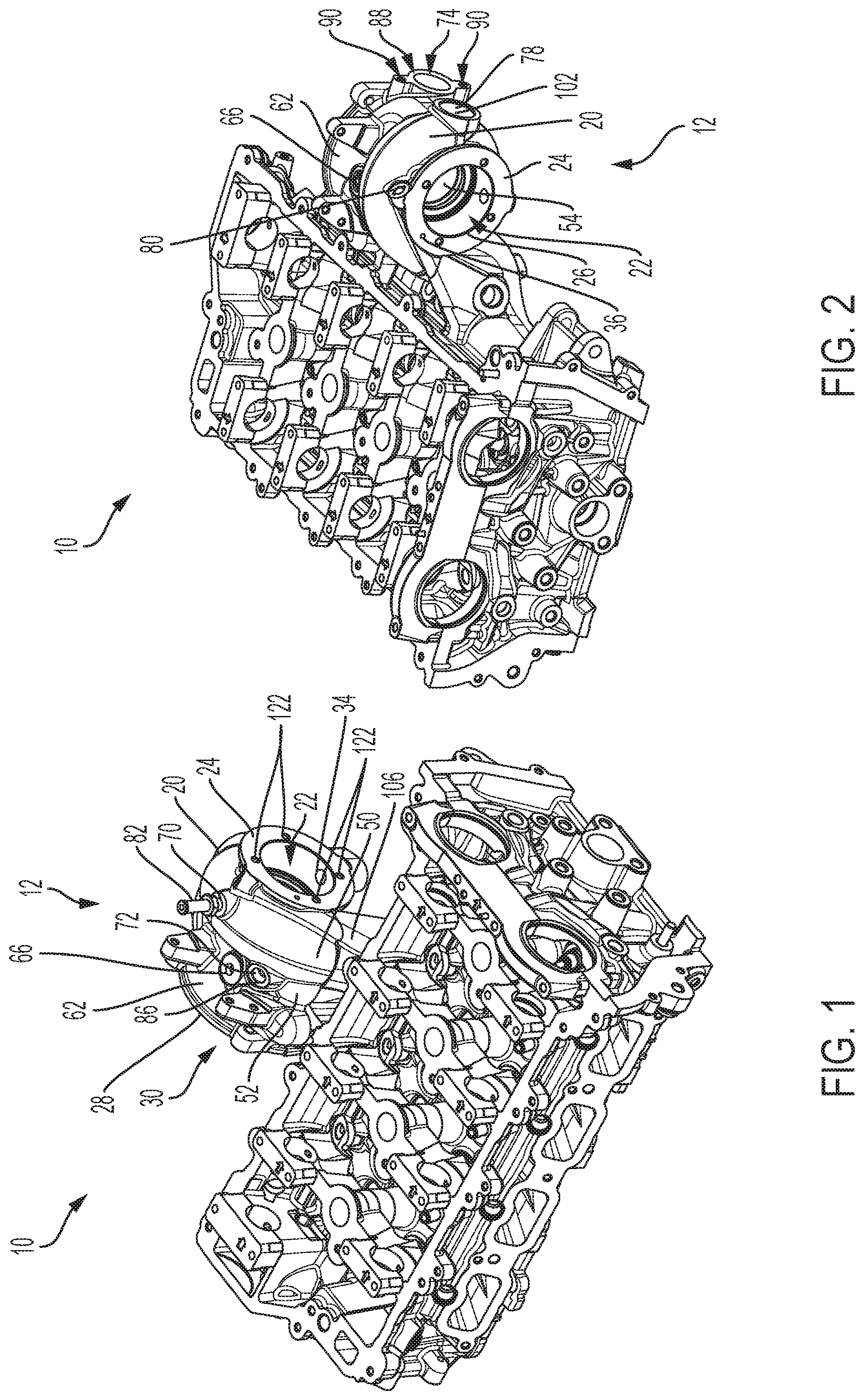 Patent US12104520 — Cylinder head with integrated turbocharger — Figure 1
