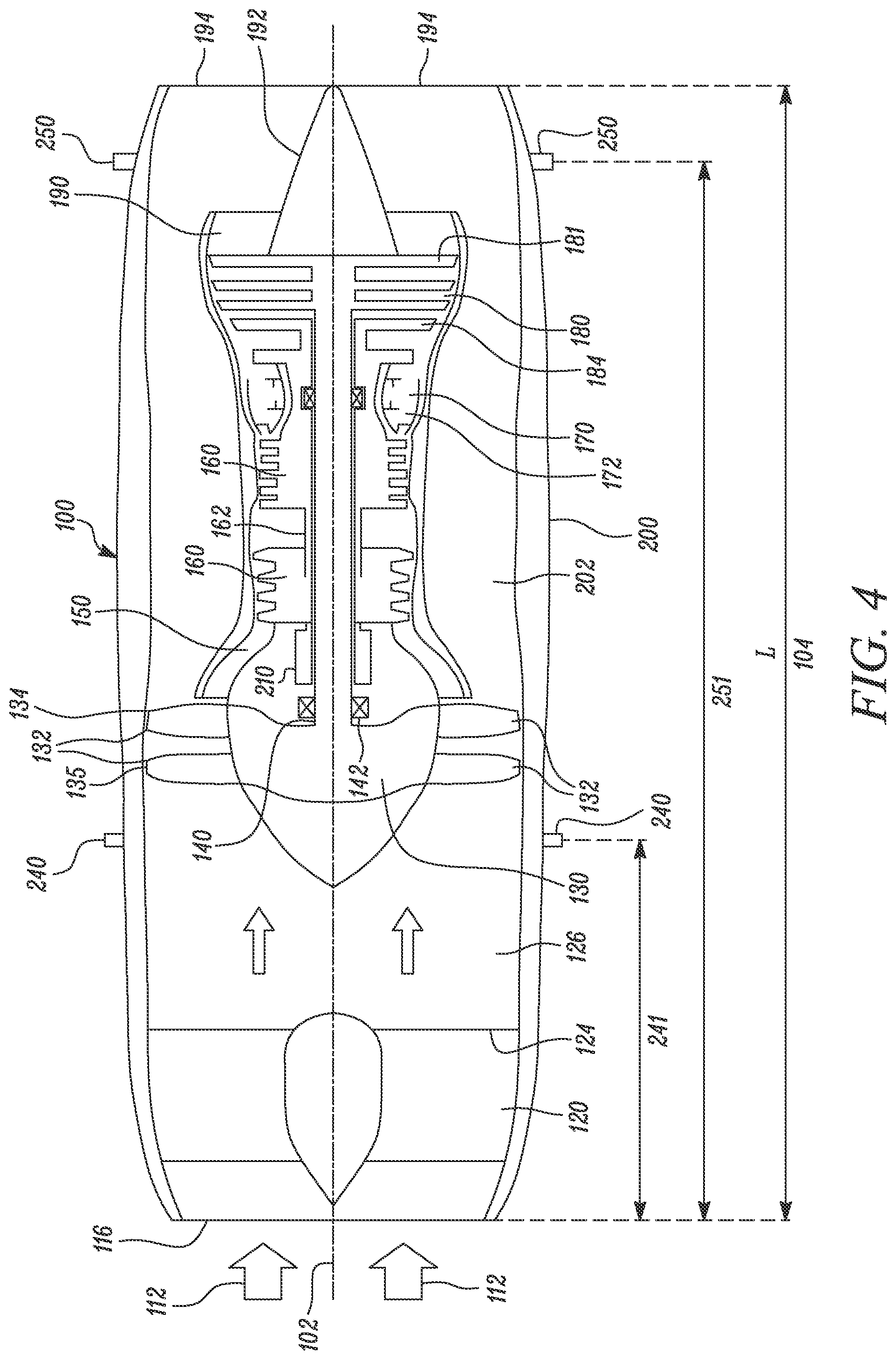 Patent US12104530 Figure 4 – Gas turbine engine