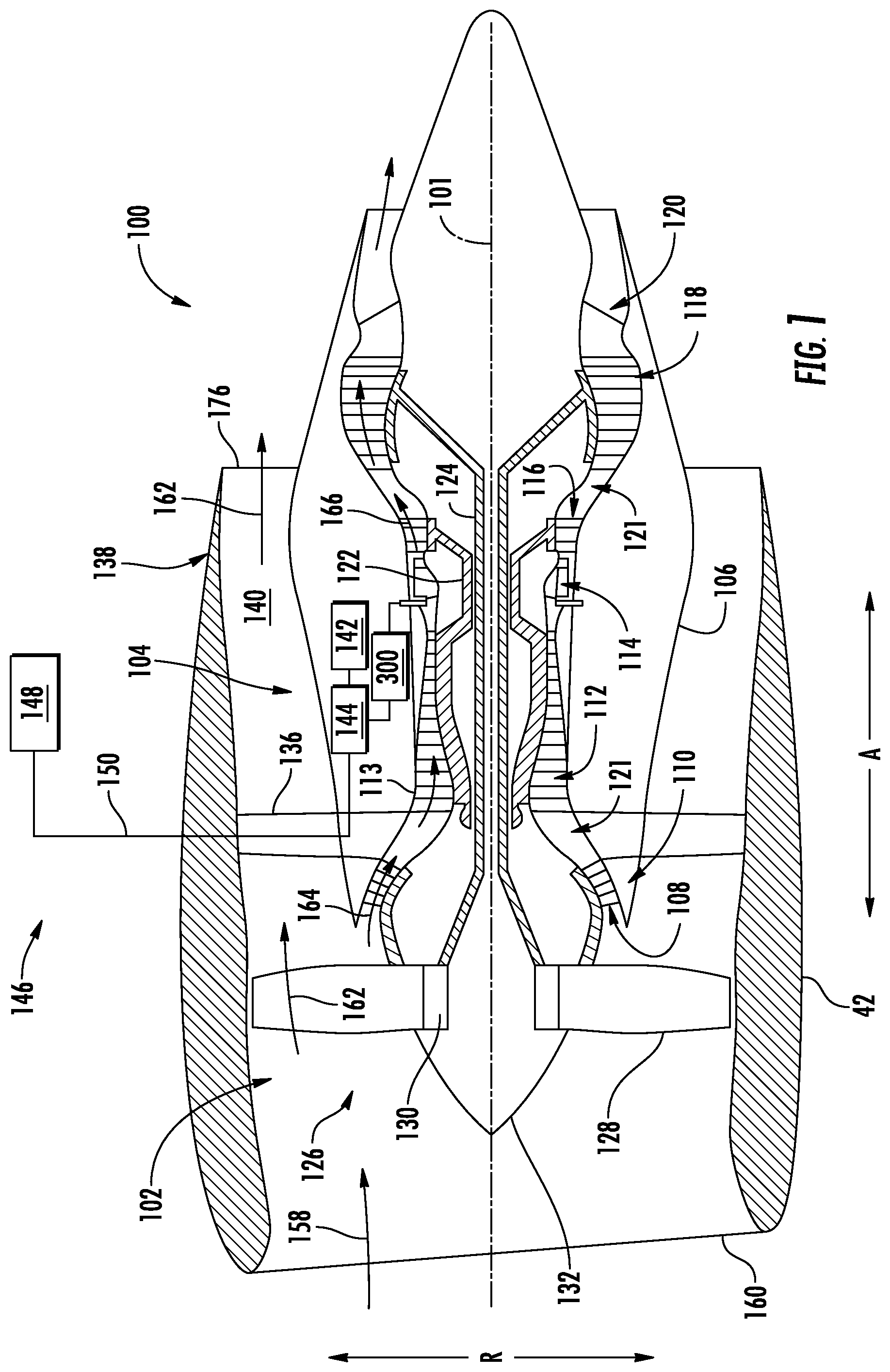 Patent US12104535 — Thermal management system for a gas turbine engine — Figure 1