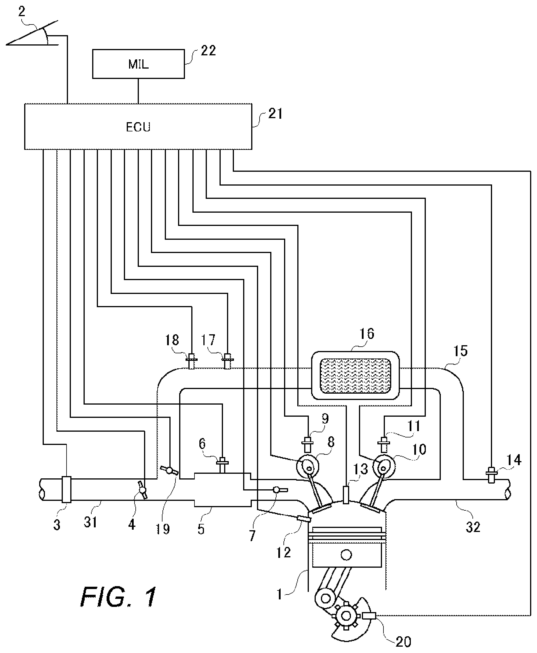 Patent US12104548 — Electronic control device and engine control system — Figure 1