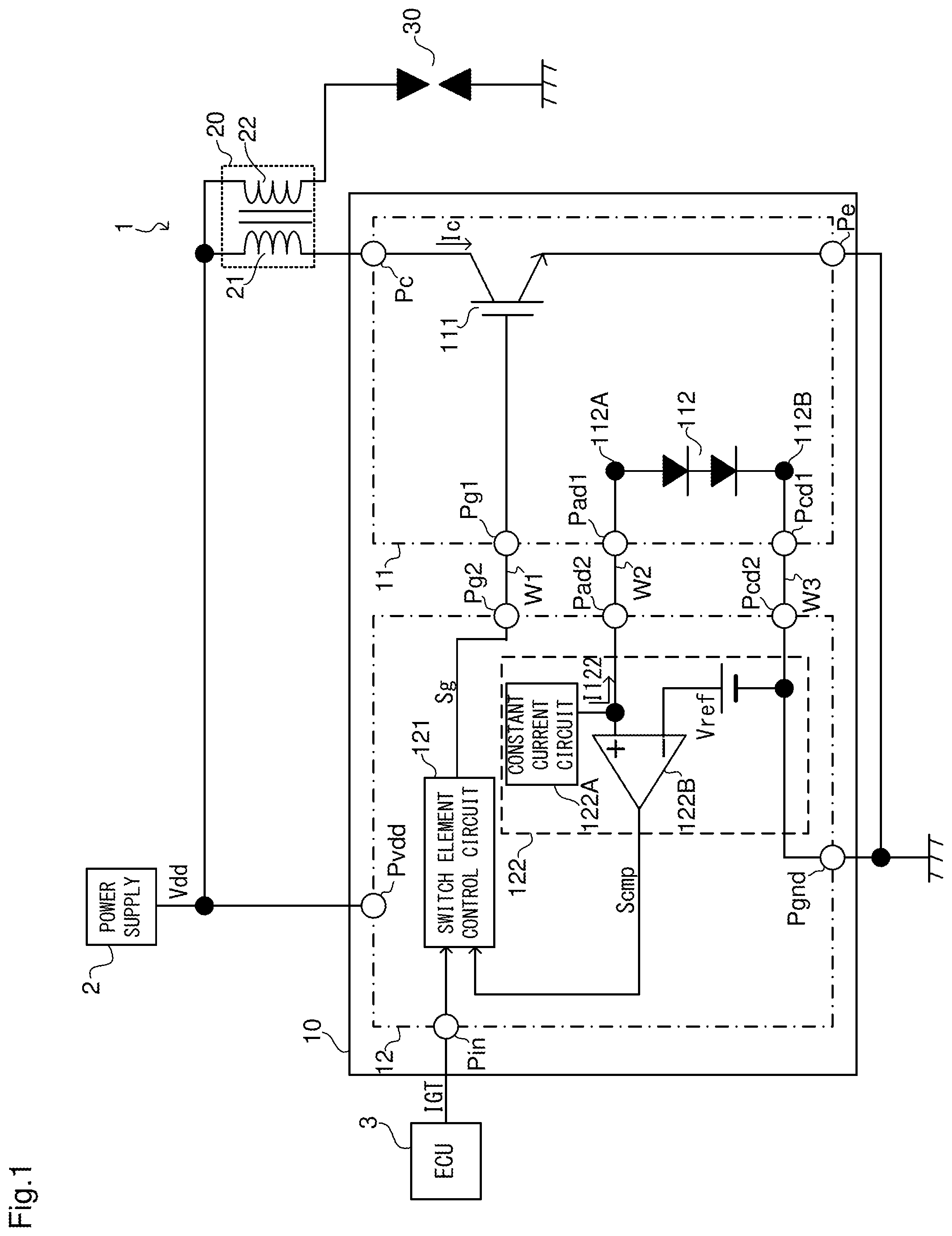 Patent US12104565 — Igniter and engine ignition device — Figure 1