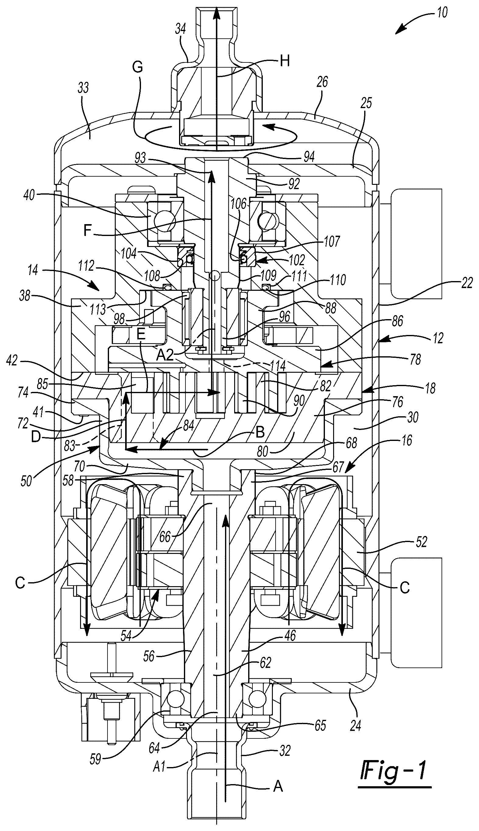 Patent US12104594 Figure 1 – Co-rotating compressor